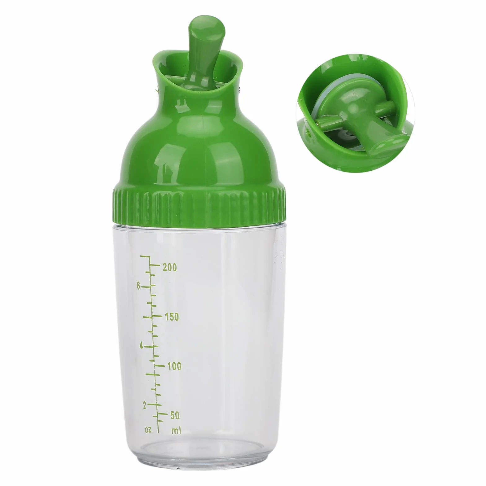 Shaker do Sosów do Sałatek, 200 Ml Szczelna, Szczelna Butelka z Dressingiem do Sałatki z Sosem Sojowym(Zielony)