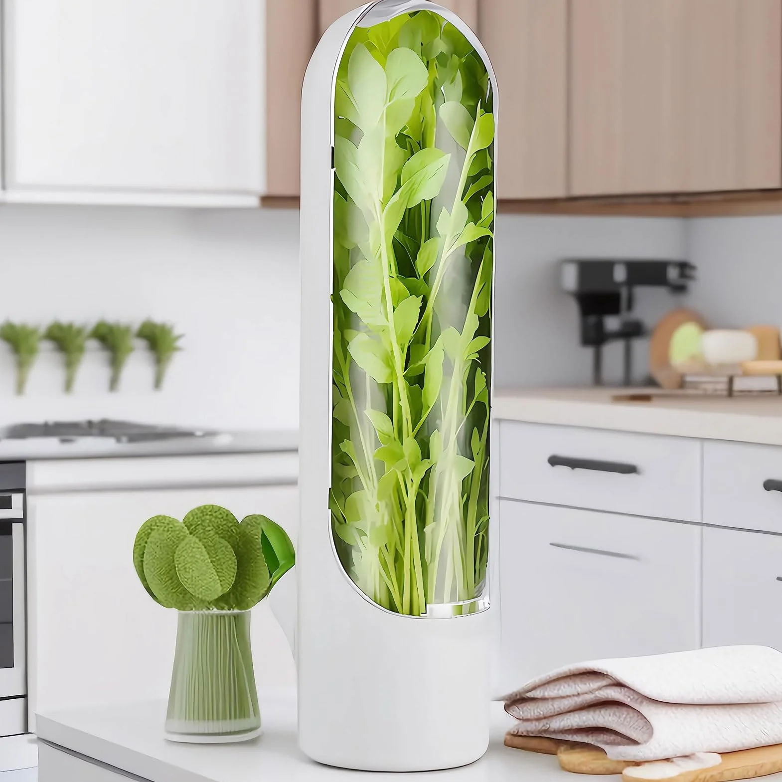 Cilantro Saver Keeper Pandper Pojemnik na Warzywa Pietruszka Zioła, Chłodny Pojemnik do Lodówki