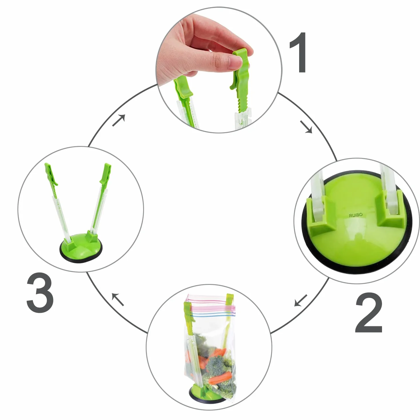 Stojak z uchwytem na torebkę Ziplock regulowany do plastikowych torebek do zamrażarki/wolne ręce Baggy Rack galonowy stojak z uchwytem na torebkę, 6 paczek/6 sztuk