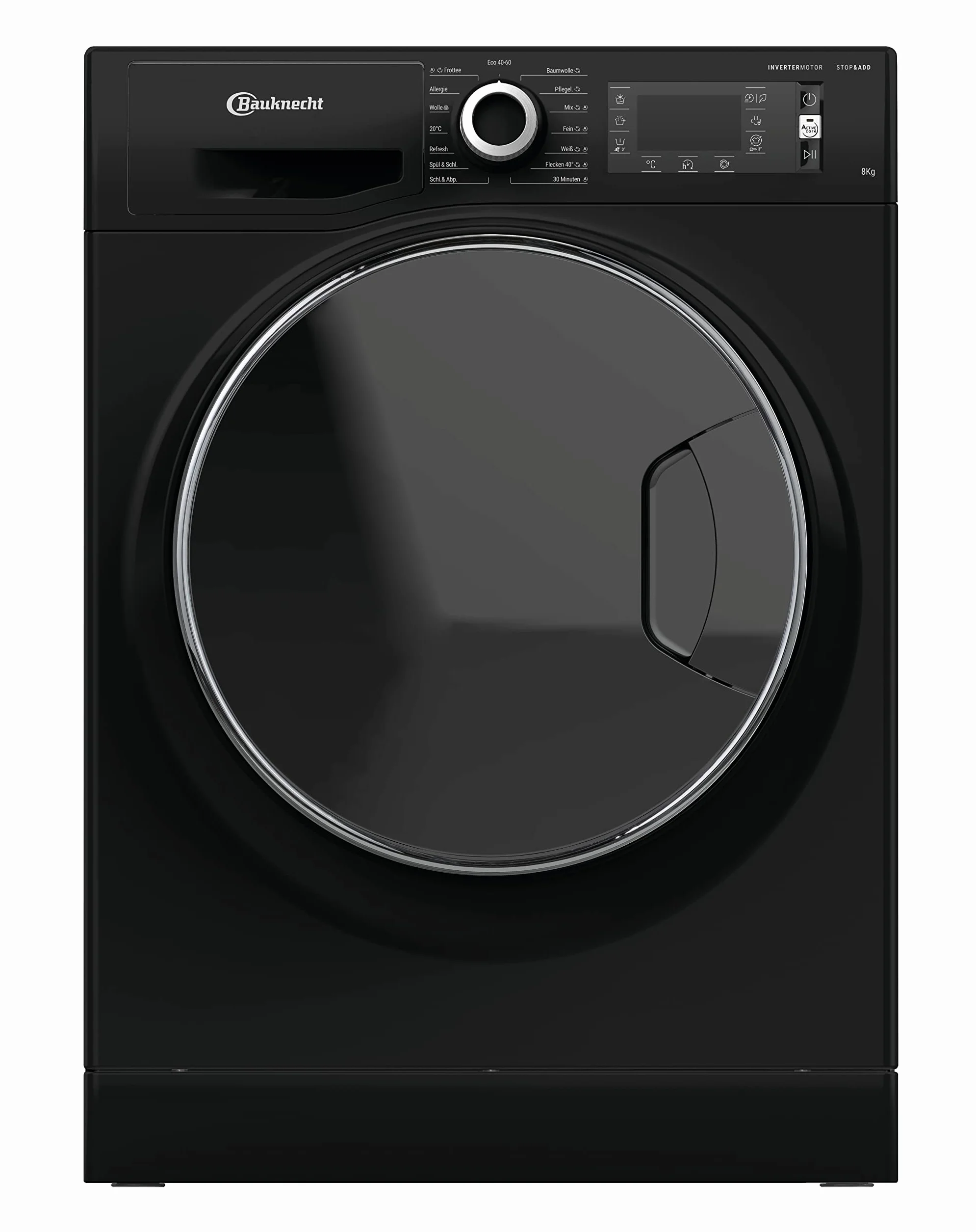 Bauknecht WM BB 8AA pralka ładowana od przodu/8 kg/klasa efektywności energetycznej A/Active Care Color+/silne usuwanie plam/programy parowe/higiena Steam z antywirusem/funkcja odświeżania