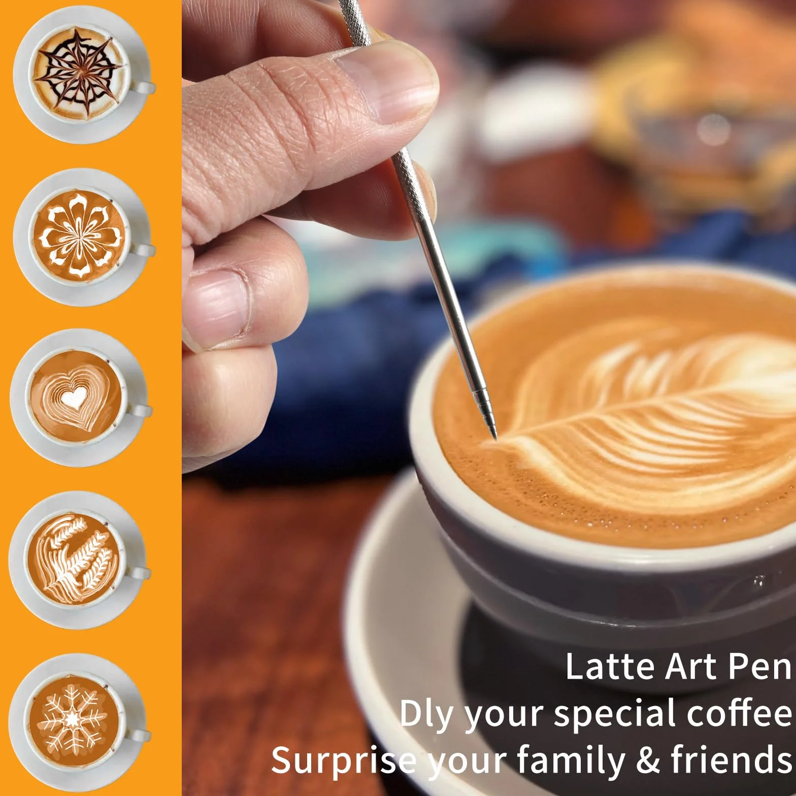 Zestaw do Latte Art - Kubek do Kawy 350ml z Dziubkiem i Ig do Latte Art, Zestaw 2 szt., atwe Czyszczenie, Dok adna Kontrola Miary, Polerowana Powierzchnia