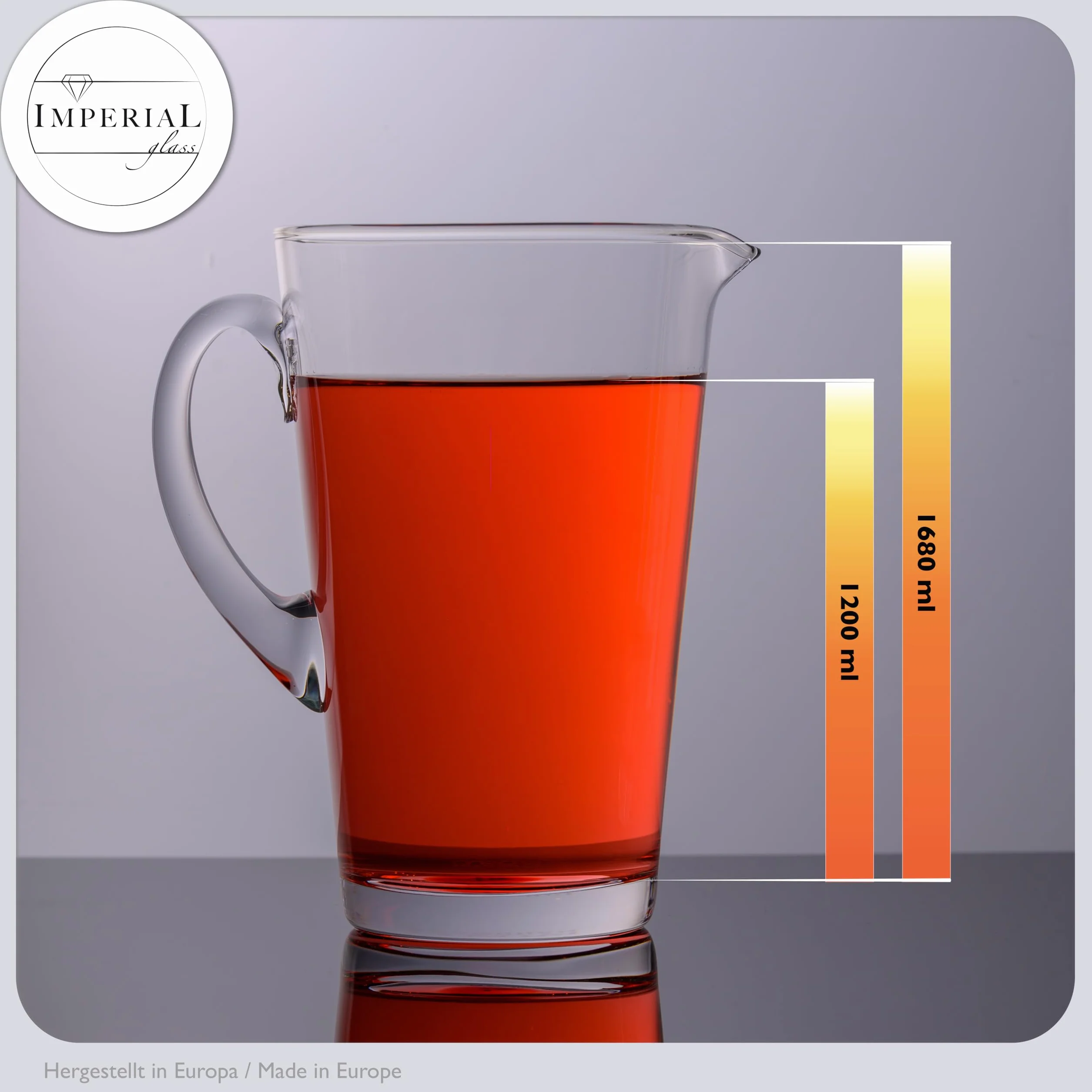 IMPERIAL zestaw karafek i szklanek do picia ze szkła kryształowego "Rom" – 1 karafka 1680 ml + 6 szklanek 520 ml – ręcznie wykonana