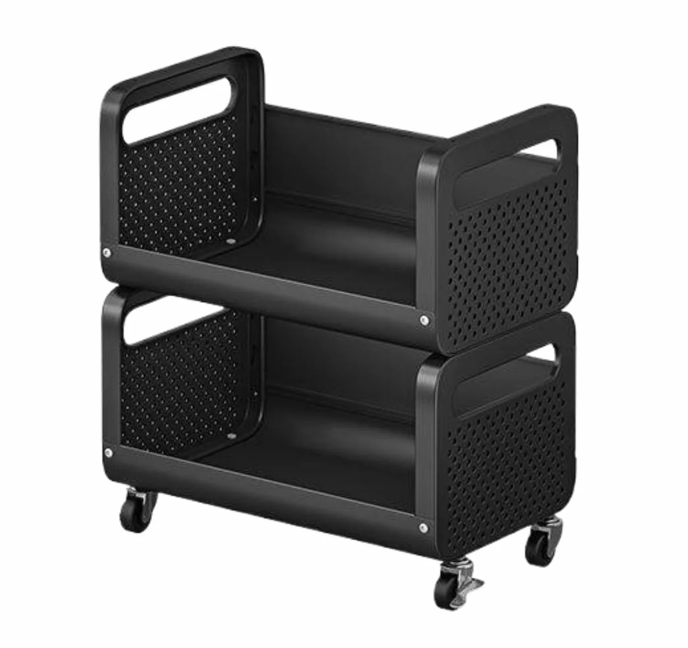 Regał na Kółkach do Kuchni Mobilny Wózek Narzędziowy Z Półką Do Przechowywania Owoców I Warzyw Kółkami Wózek Kuchenny z Kółkami(Black,51.5cm)