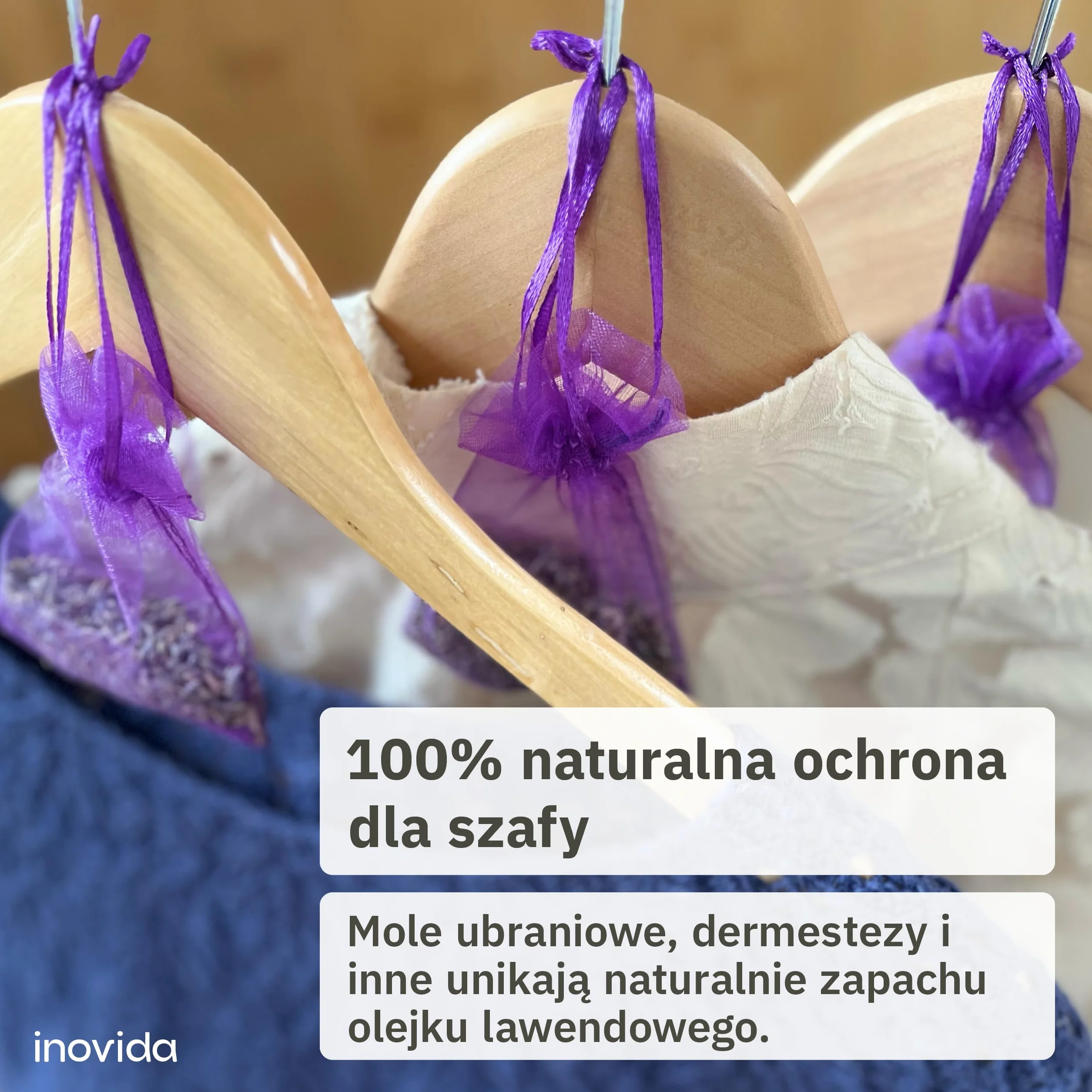 Lawendowe saszetki zapachowe szafa: 20 x 6 g saszetki zapachowe suszona lawenda - ochrona przed molami do szafy, zapach samochodu, zapach do pokoju - suszona lawenda - torba lawendowa Inovida