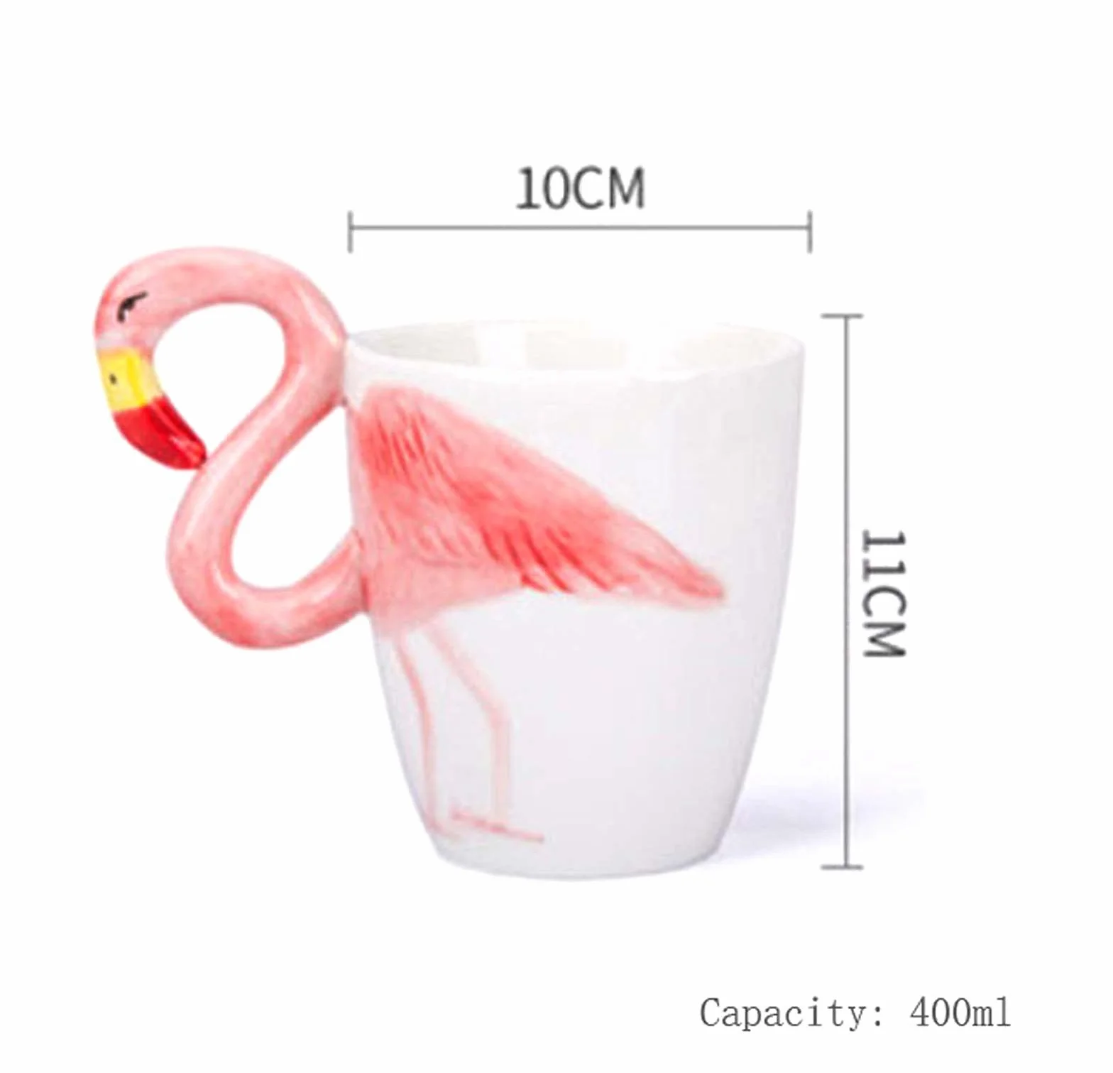 XINGYU Kubek z flamingiem ceramiczny kubek do kawy gładki porcelanowy kubek ręcznie wykonany kubek do herbaty kubek do kawy z uchwytem 3D zwierzę Boże Narodzenie prezent urodzinowy