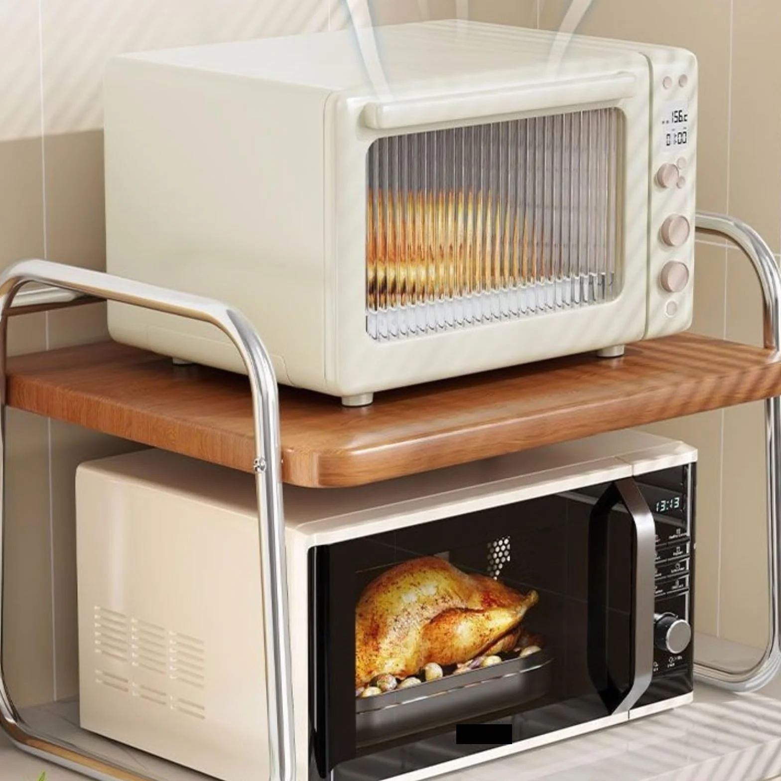 Nowoczesna kuchenka mikrofalowa grill kuchenny - 52 cm wielofunkcyjny blat do gotowania ryżu i eleganckie domowe rozwiązanie stołowe