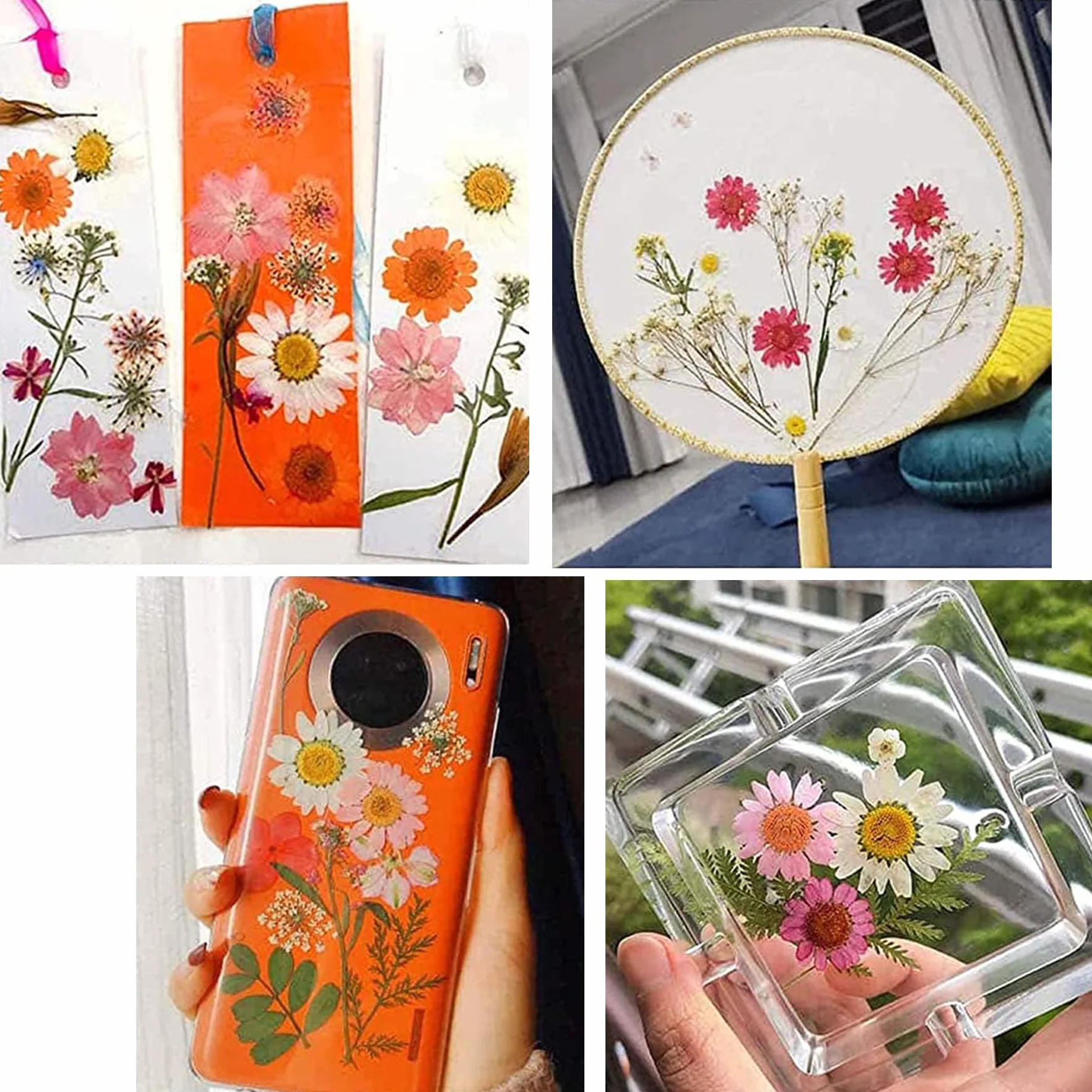 Cayway Naturalne suszone prasowane kwiaty, naturalne suszone prasowane liście, liście do tłoczonych liści, rękodzieło artystyczne, DIY, dekoracje, różowe