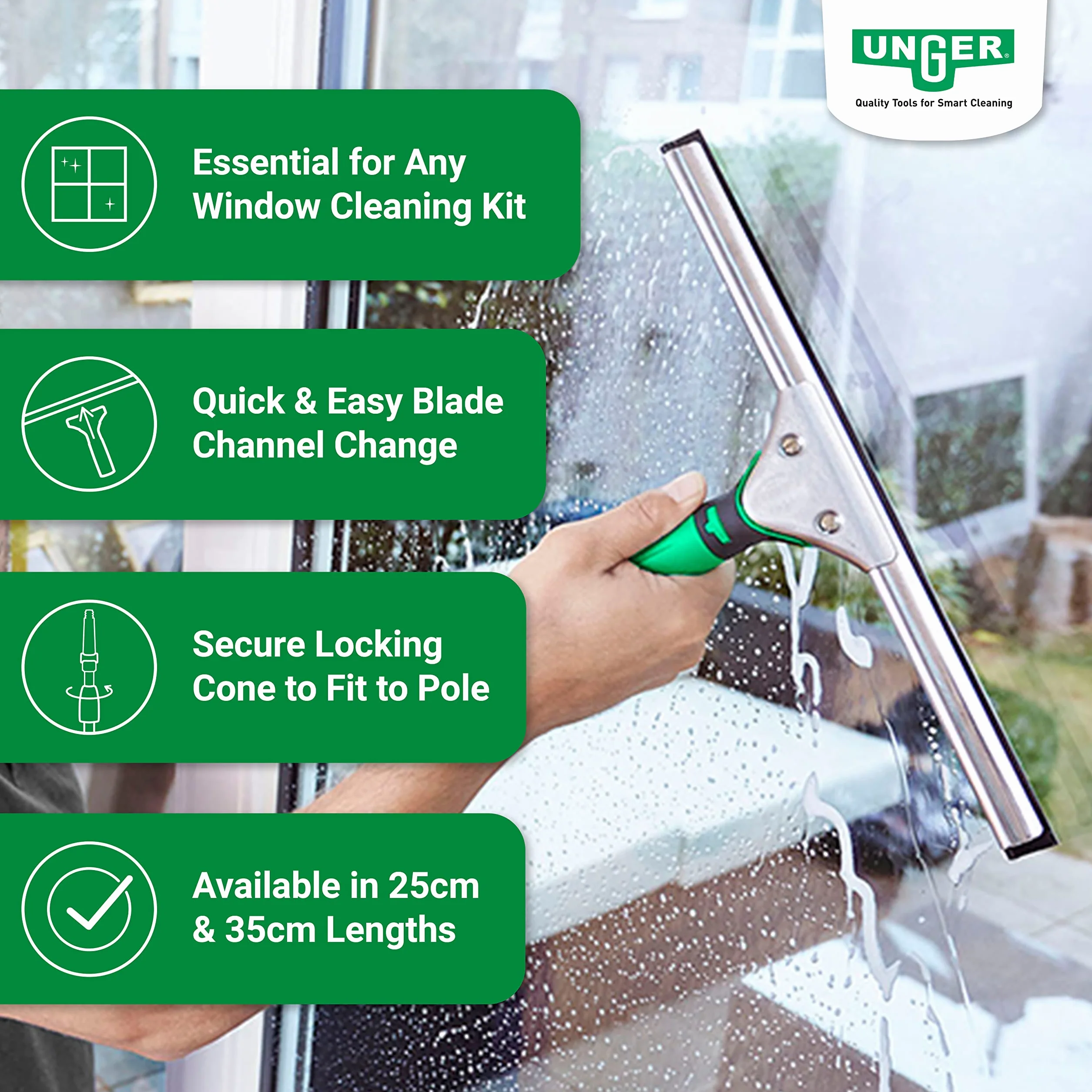 UNGER ErgoTec Soft ES250 myjka do okien 25 cm miękka guma wycieraczek