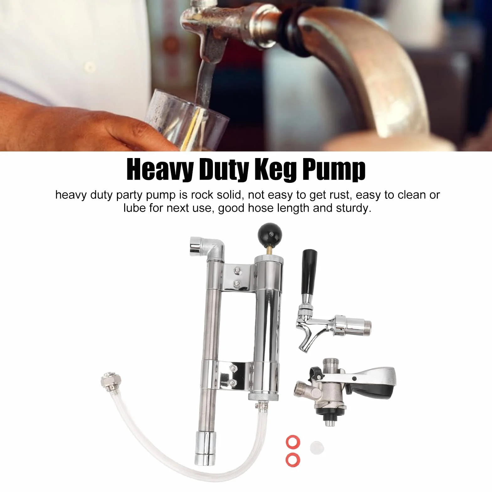 Pompa Ręczna do Piwa 8in Keg Party Pump z Kranem