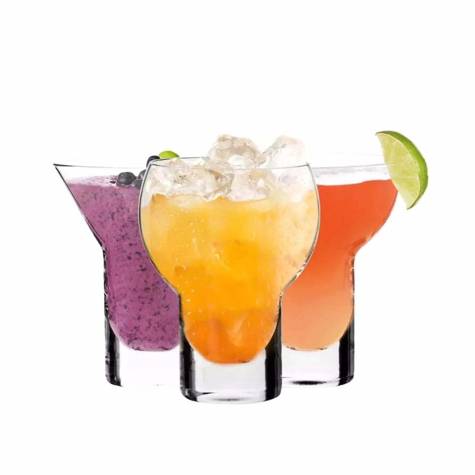 KROSNO Kieliszki Koktajlowe | Zestaw 3 szklanek | 190, 150, 200ml | Kolekcja Shake | Margarita i Martini | Szkło Crystalline | Idealne do restauracji i na przyjęcia w domu | Możliwość mycia w zmywarce