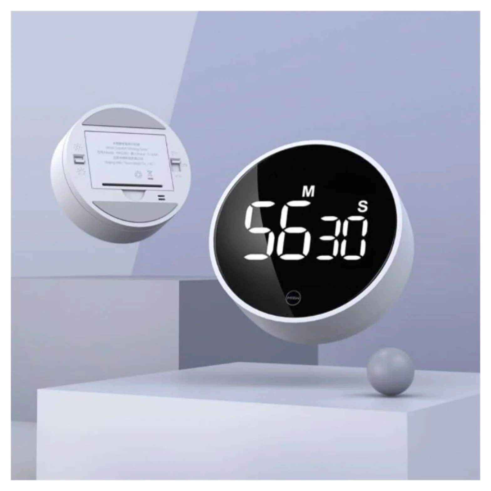 Minutnik Obrotowy Timer Regulacja Jasności Magnetyczny Cyfrowy Wyświetlacz LED Przenośny Prosty Budzik Do Gotowania W Kuchni Użycie wielu scen (Size : 2pcs)