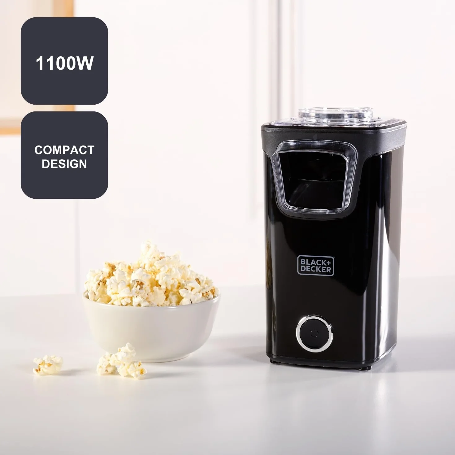 Black+Decker Maszyna do Popcornu, Czarny, 16 x 13.5 x 25.5 cm