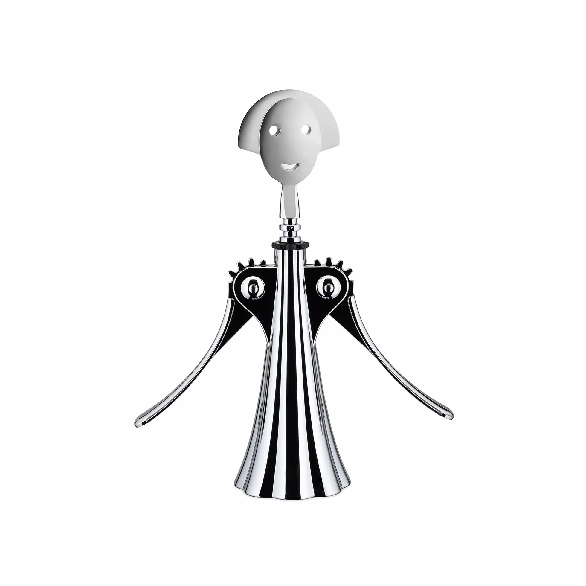 Alessi Anna G. AM01 Z – designerski korkociąg z żywicy termoplastycznej i chromowanego zamaka, polerowany na wysoki połysk