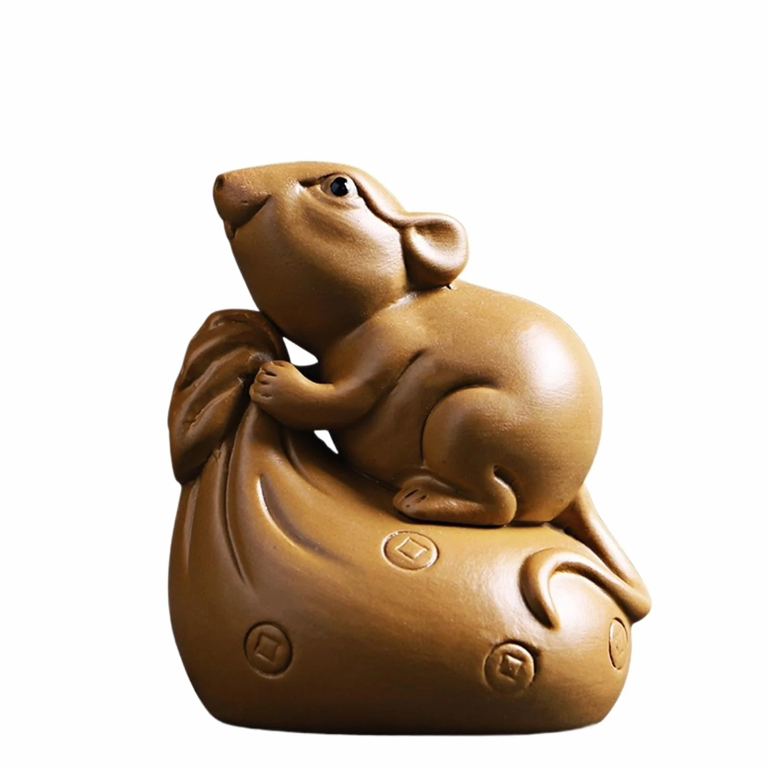 figurki zwierzątek， Zabawna Fioletowa Glina Piaskowa Myszka Figurka Zestaw Herbaty Akcesoria Statua Biurko Zwierzę, Ozdoba Zwierzęca Prezenty(C)
