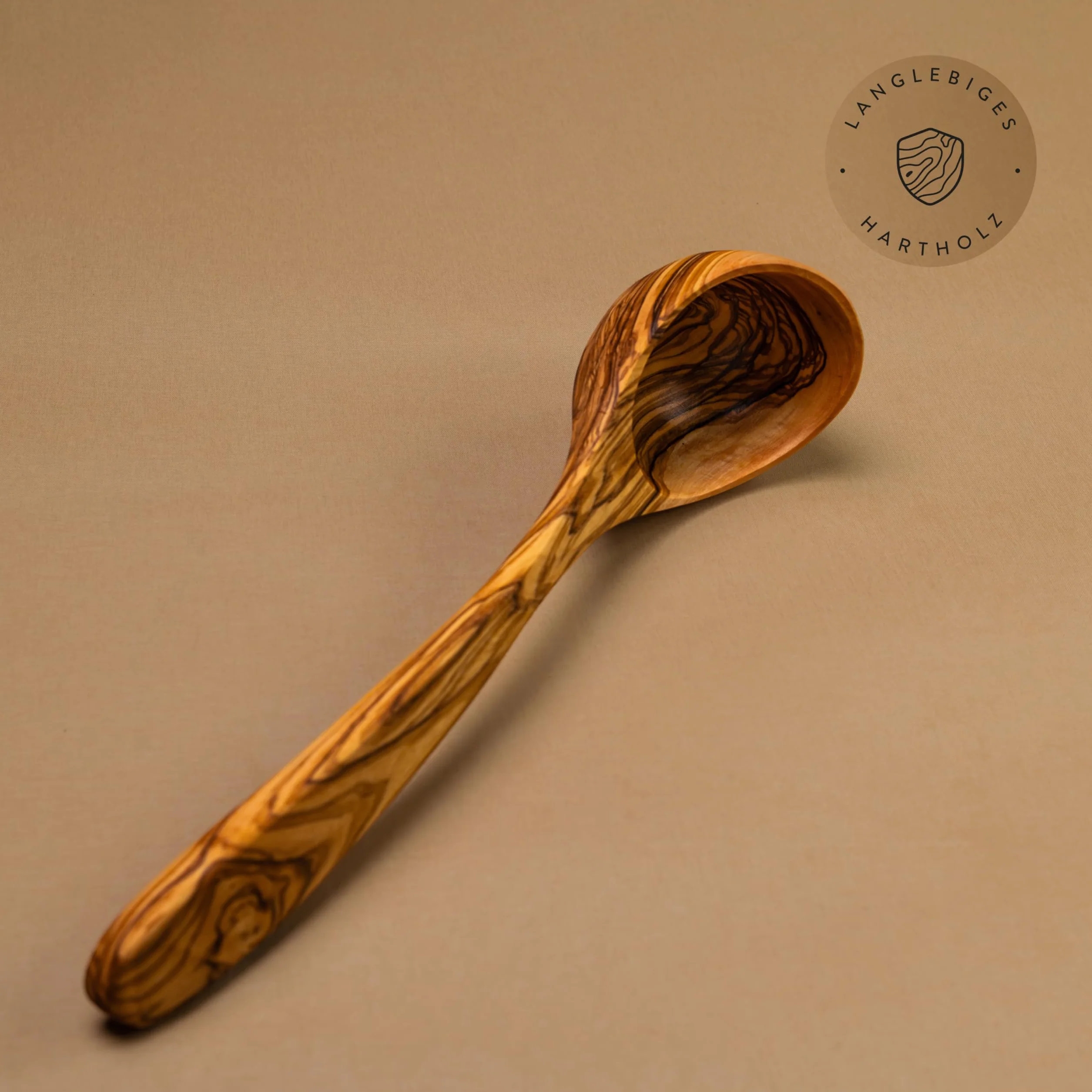 DAS OLIVENHOLZBRETT Chochla z drewna oliwnego/ręcznie wykonana chochla z drewna/chochla do zupy z drewna oliwnego/chochla z drewna/długość ok. 35 cm