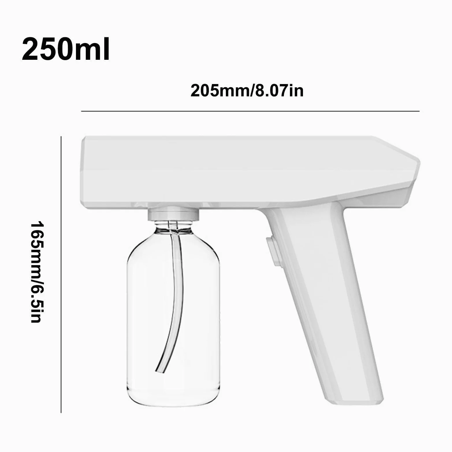 Atomizer Sprayer Bottle, 250ml Cordless Electric Mist Spray Bottle, Rechargeable Handheld Sprayer for Home, Car, Bedroom, and Cleaning, 20.5x3.8x16.5 cm