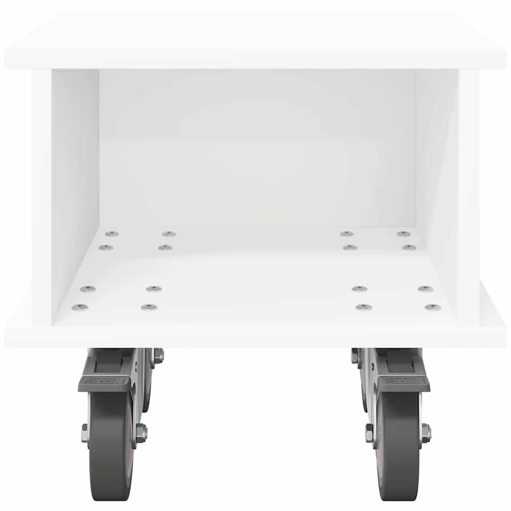 Hothingwell Szafka pod telewizor biała 37 x 35 x 35 cm drewno konstrukcyjne | Wiele przegródek, zarządzanie kablami, łatwe czyszczenie, do nowoczesnego salonu