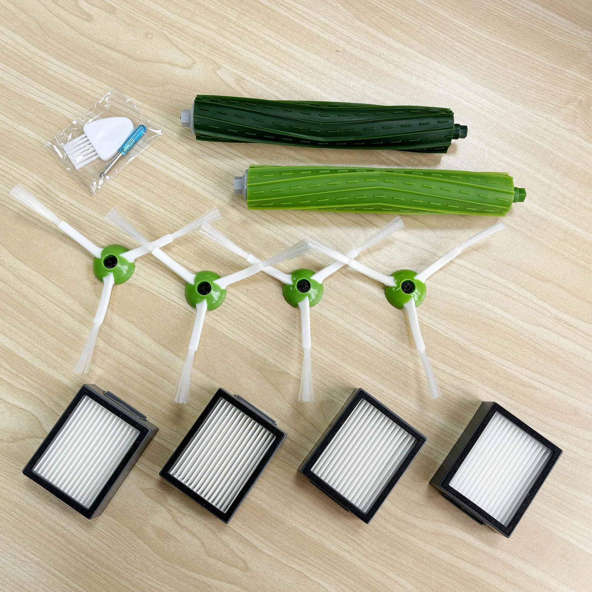 Akcesoria zamienne do iRobot Roomba e5 E5154 E6 i7 i7+ i7+ i7156 i1 i152 i3 + i3152 i4 i5 i8 szczotki główne X1 zestaw, filtr HEPA X4, szczotki boczne X4 części zamienne