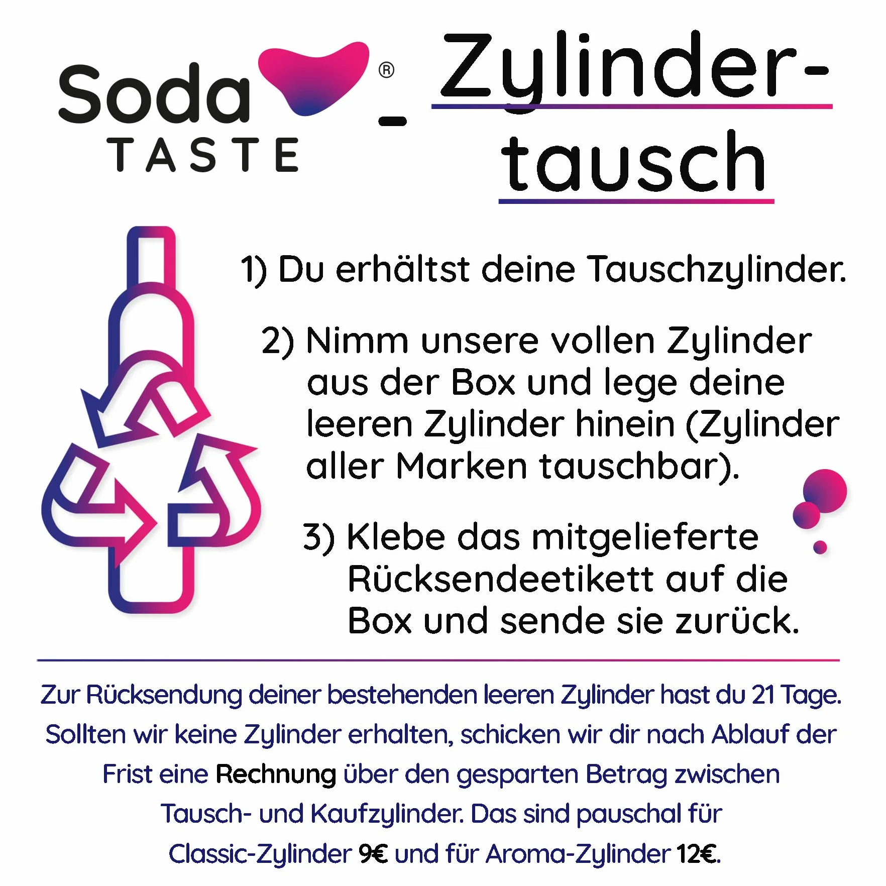 SodaTASTE Wymiana cylindrów CO2, 4 sztuki (uzupełnienie) do saturatora wodnego, o naturalnym aromacie limonki, bez syropu, do 240 l wody gazowanej o smaku, bez cukru (Uwaga: potrzebne 4 puste cylindry