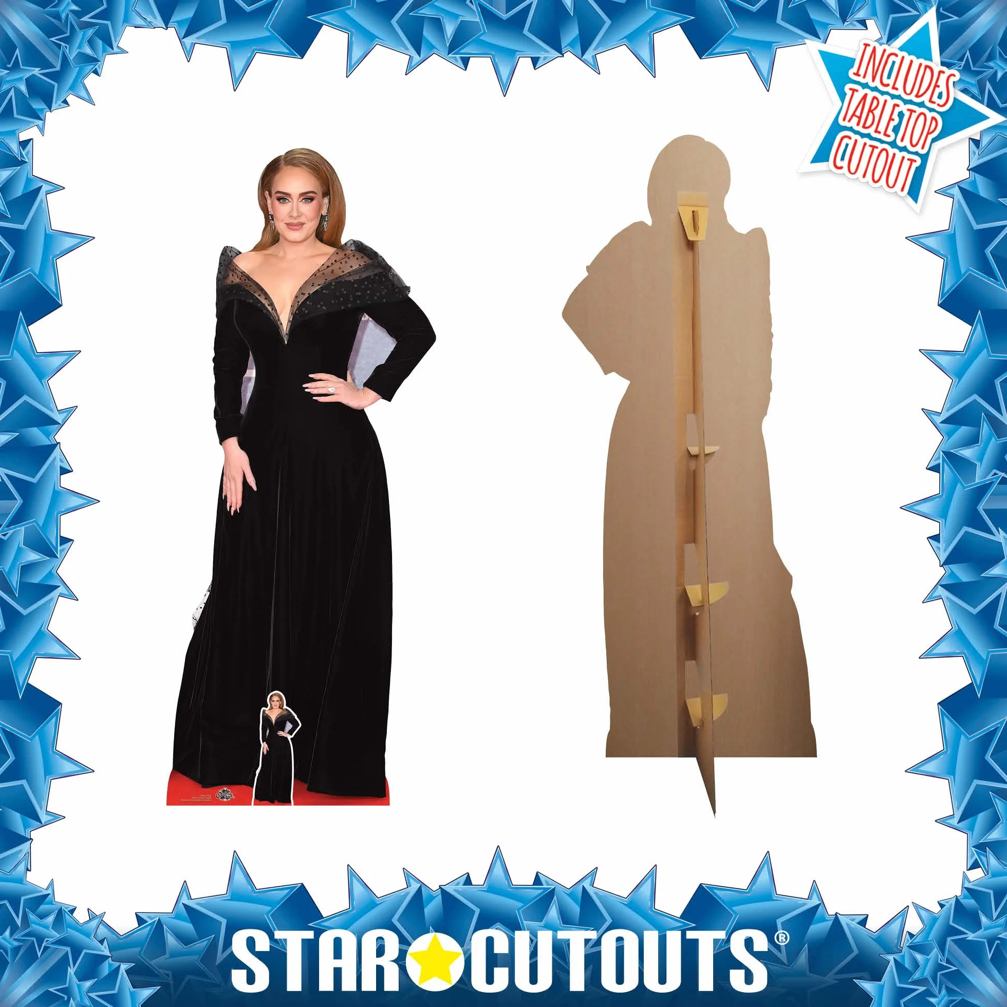 CS971 Adele czarna sukienka Lifesize kartonowe wycięcie z mini
