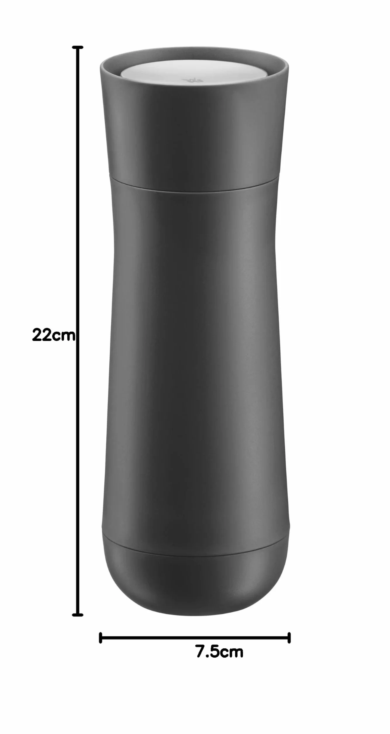 WMF Impulse kubek termiczny 350 ml, kubek termiczny z automatycznym zamknięciem, otwór do picia 360°, utrzymuje napoje ciepłe/zimne przez 1-2 h, ciemnoszary