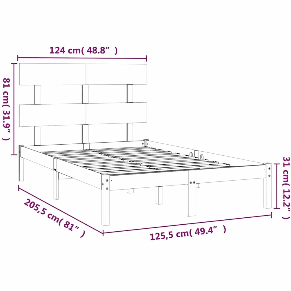Lite drewno sosnowe Ponadczasowy rustykalny styl Klasyczny biały 120x200 cm | Rama łóżka z litego drewna sosnowego biała 120x200 cm solidna i stabilna z zagłówkiem do sypialni