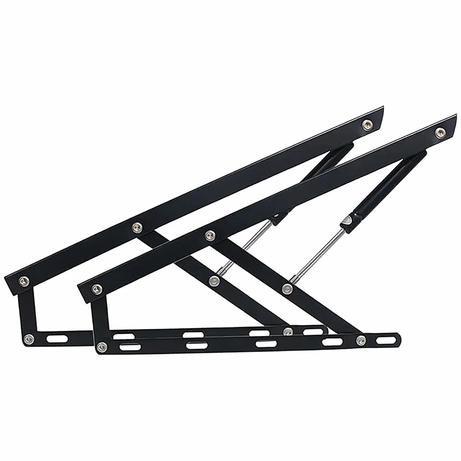 Pneumatyczny mechanizm podnoszenia łóżka, 1 para hydraulicznych podnośników do składanych łóżek i pudełek na zabawki, wytrzymałe rozpórki gazowe, 60 cm, 2 kolory (czarny i więcej)
