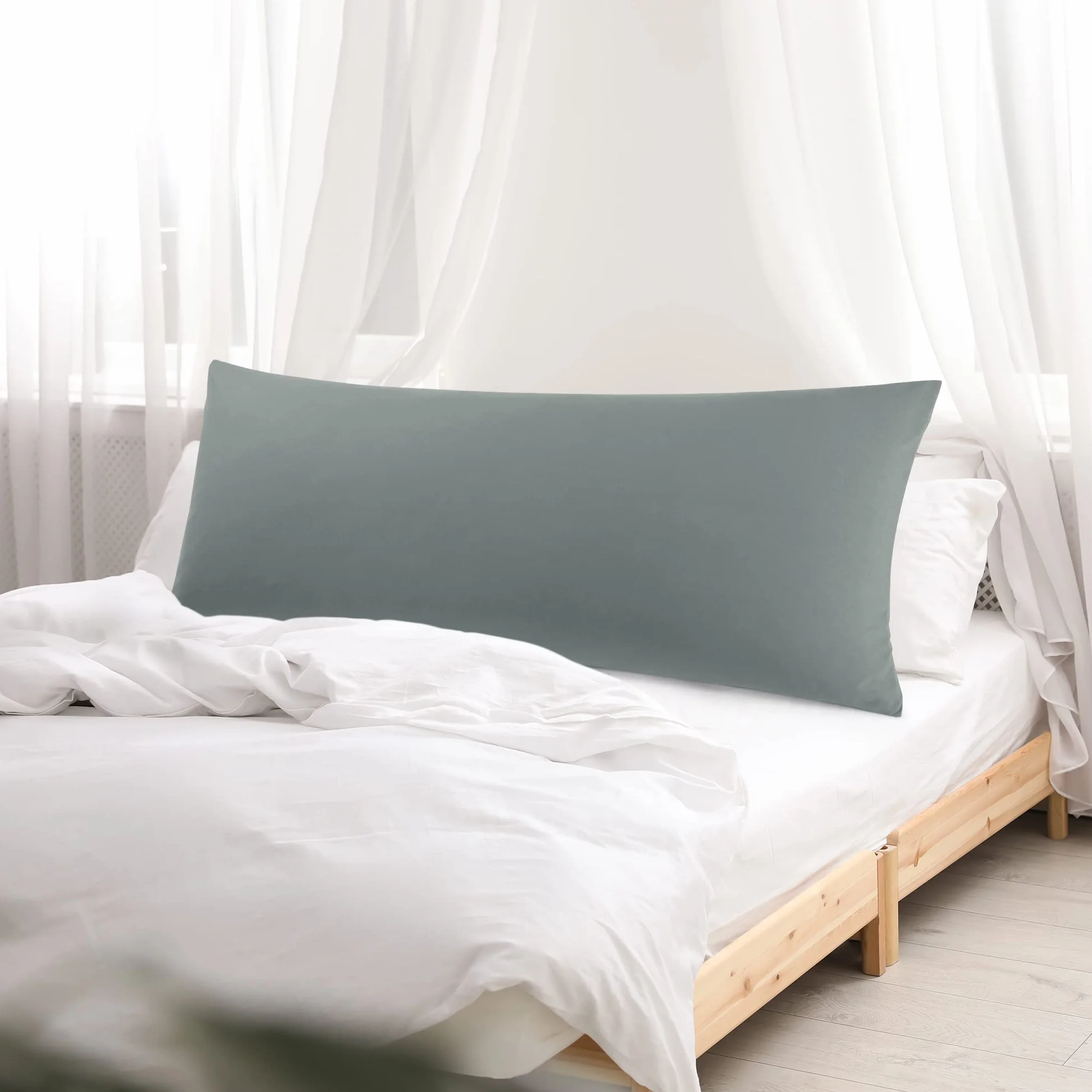PiccoCasa Poduszka do spania na boku poszewka na poduszkę 100% mikrofibra z zamkiem błyskawicznym 50 x 160 cm poszewka na poduszkę długa poduszka poszewka na poduszkę dla kobiet w ciąży poszewka na poduszkę do karmienia ciemnoszara