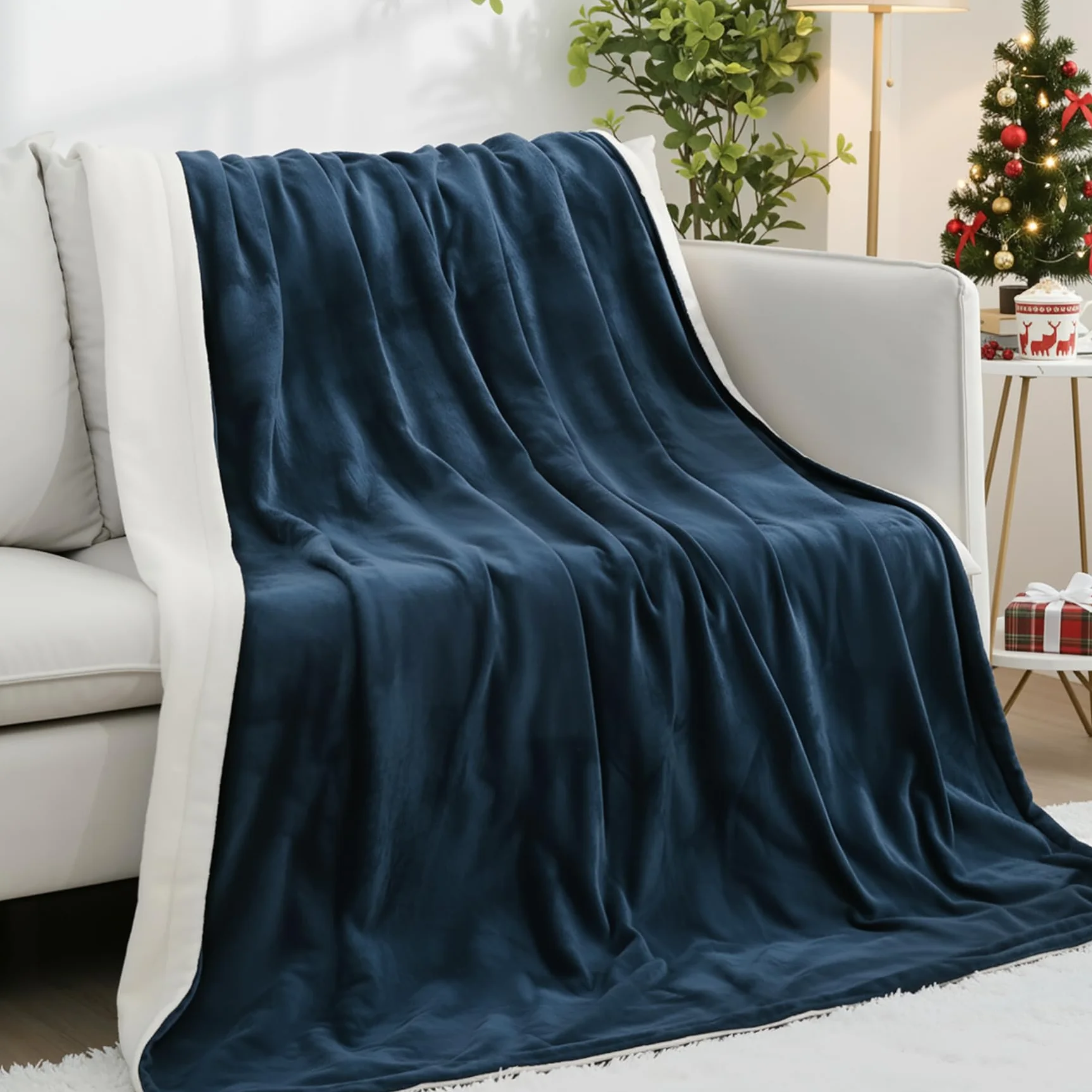 Elektryczny Koc Grzewczy 180x130 cm, 4 Poziomy Grzania, Automatyczne Wyłączanie 9h, Miękki Koc z Polaru do Łóżka i Kanapy