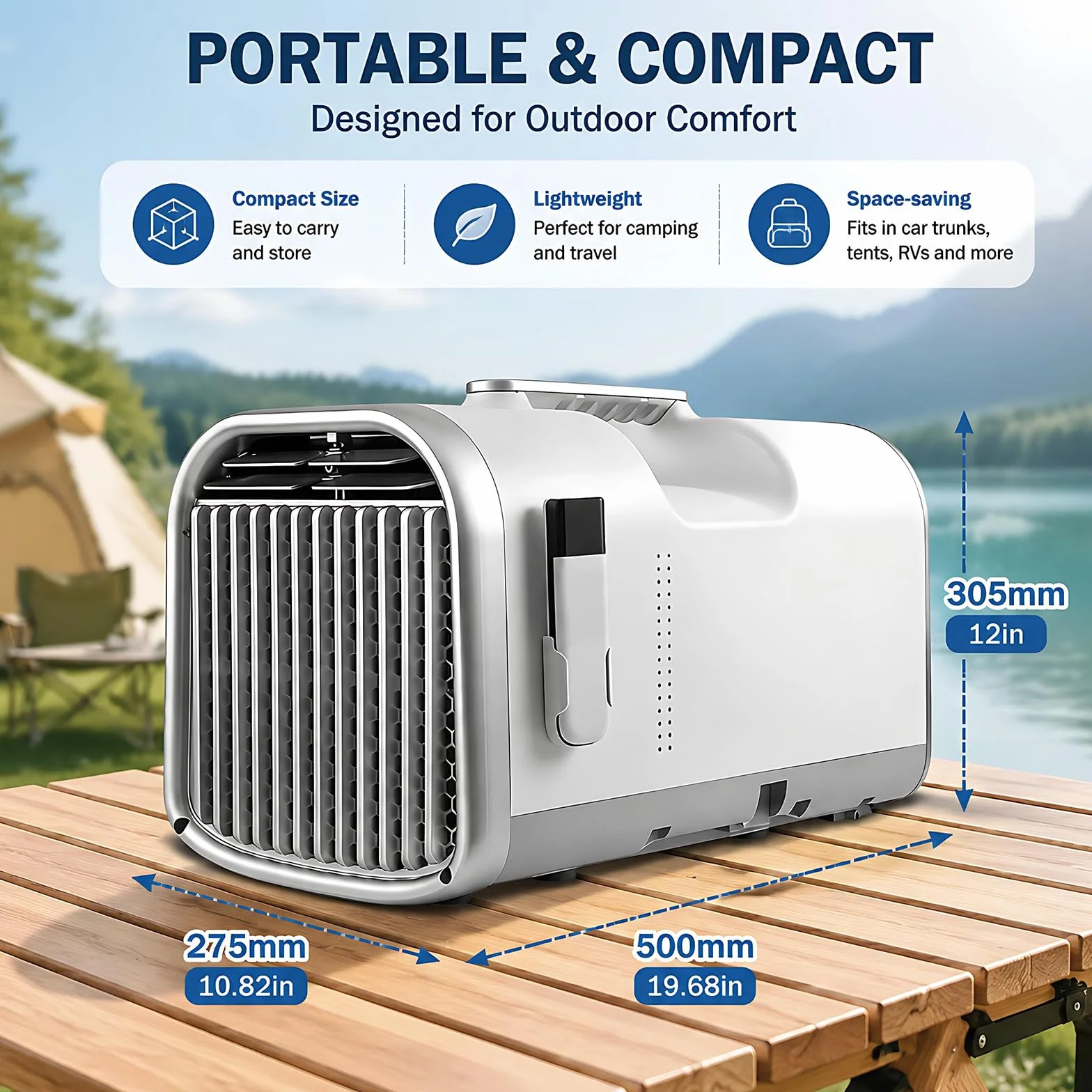 4 1 przenośny klimatyzator do namiotów, klimatyzacja samochodowa z 5100 BTU chłodzenie na kemping, przyczepy kempingowe, namioty i małe pokoje, 110 V 400 W, niskie co