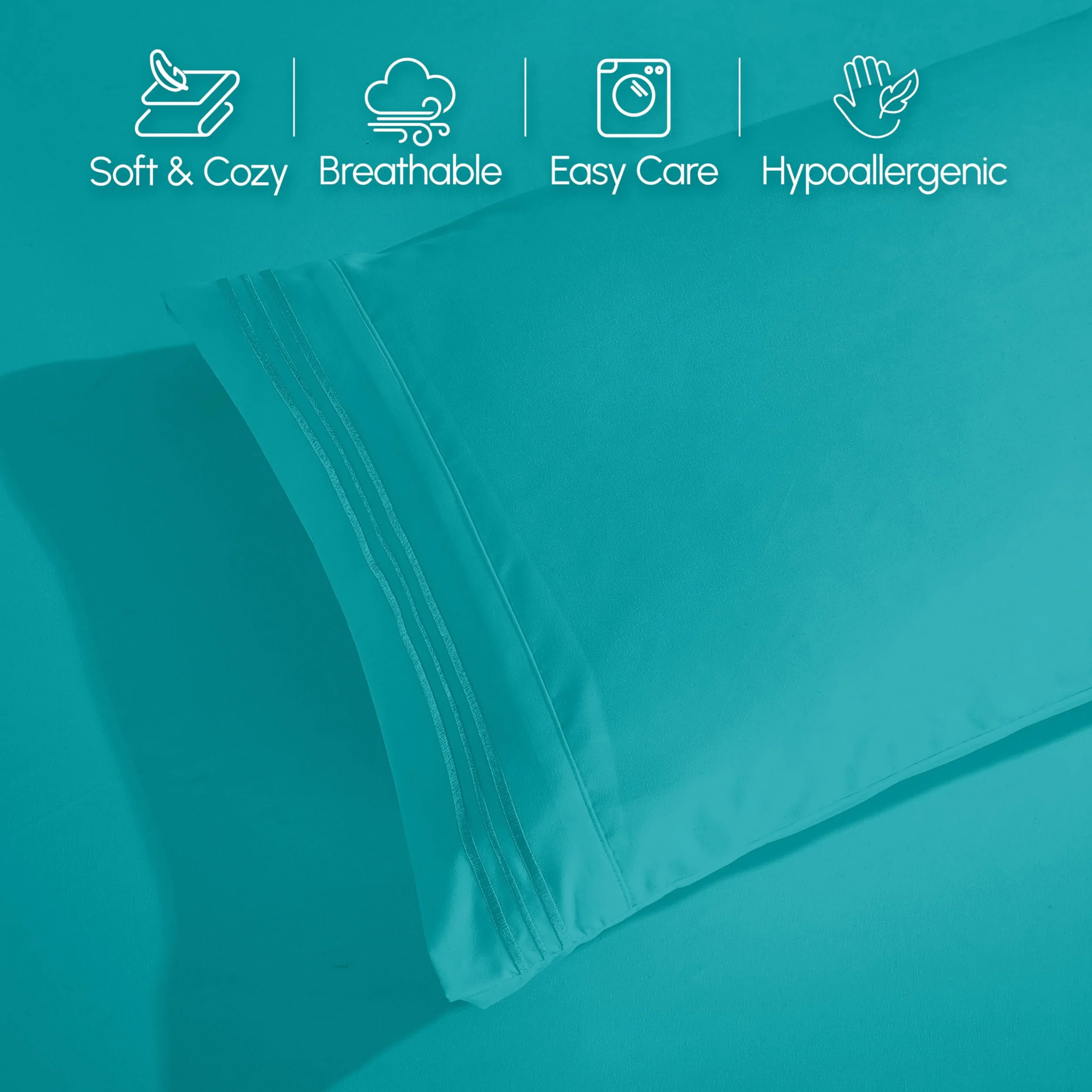 Elegant Comfort Luksusowy 4-częściowy zestaw pościeli – luksusowa pościel 1500 premium z mikrofibry w jakości hotelowej, odporna na zagniecenia, chłodna i oddychająca, łatwa elastyczna w dopasowaniu,