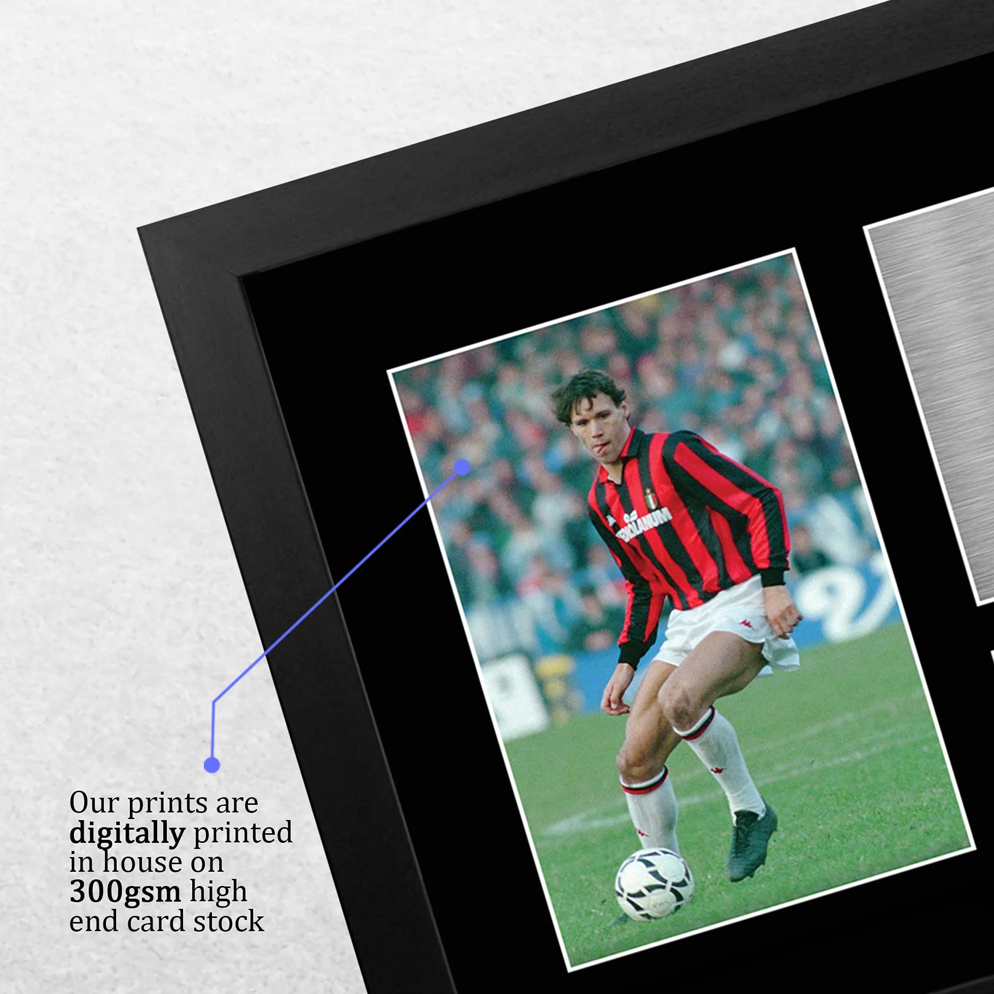 HWC Trading FR A4 Marco van Basten A C Milan Prezenty Drukowane Podpisane Zdjęcie Z Autografem Dla Fanów Piłki Nożnej I Kibiców - A4 Framed