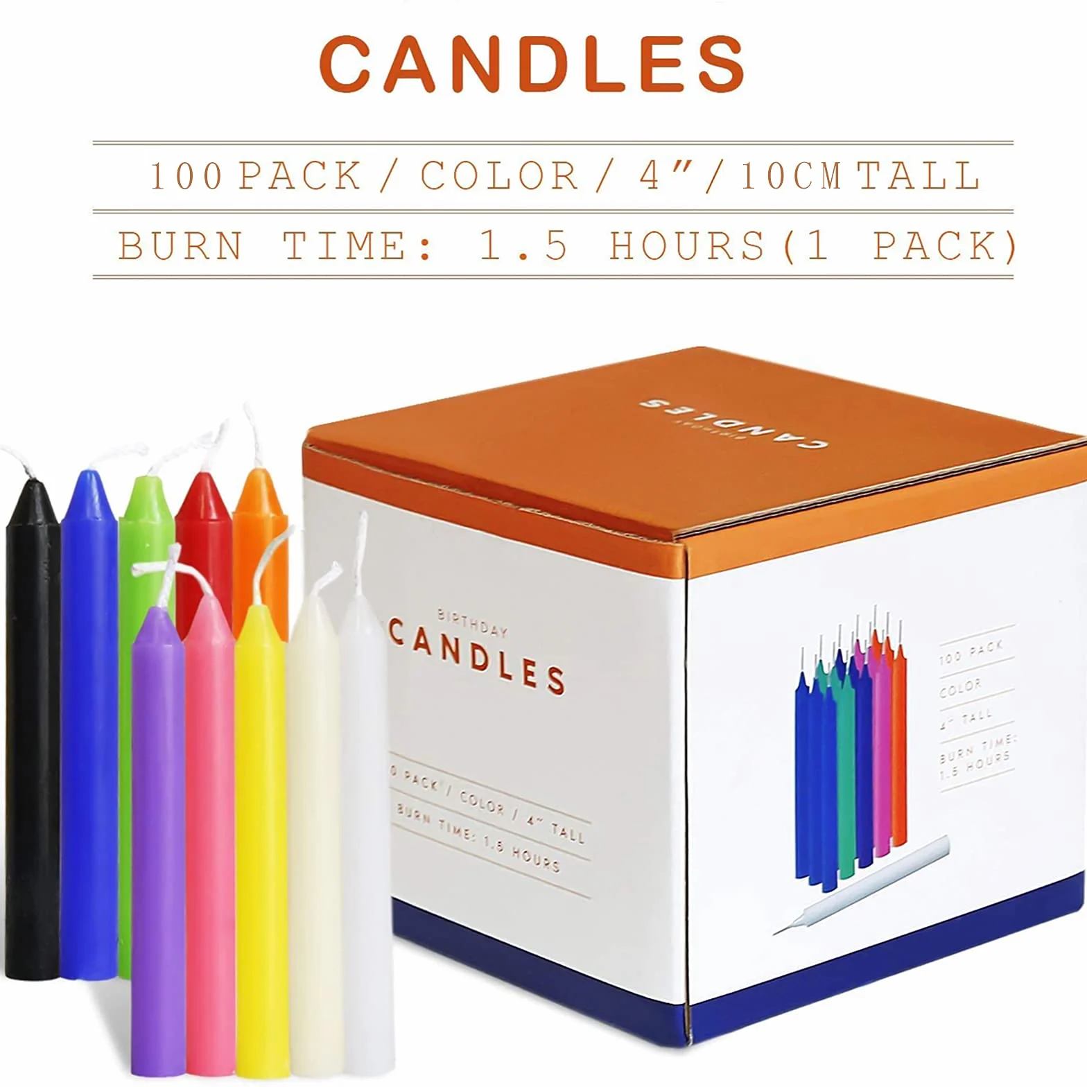 Candle 100 małych świec Dripless, świece do chimes, magii, społeczności, na urodziny, bankiet, rytuały, dekoracja imprezowa (10 kolorów), z wypalaniem bez pozostawiania śladów