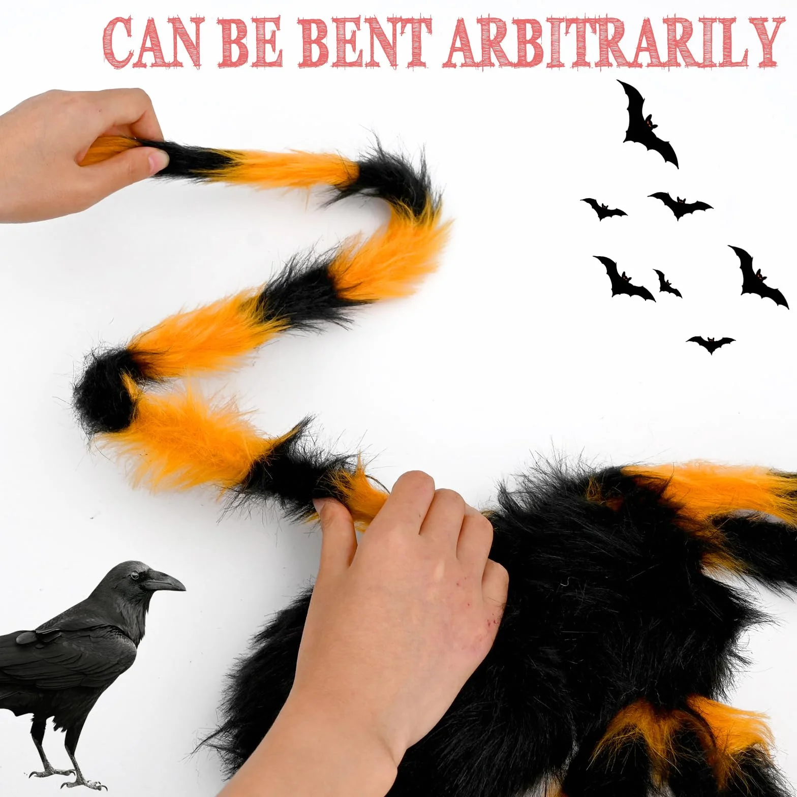 TSLBW Halloweenowy gigantyczny pająk, 150 cm, sztuczny pająk, duży, realistyczny pająk, straszny włochaty pająk, dekoracja na Halloween, ogród, cmentarz, nawiedzony dom, dekoracje (czarny i