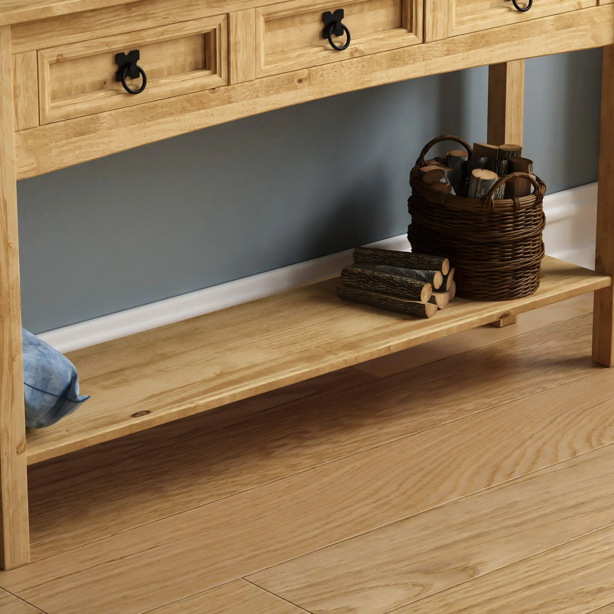 Vida Designs Corona Stół Konsolowy, Drewno, Brązowy, 3 Szuflady