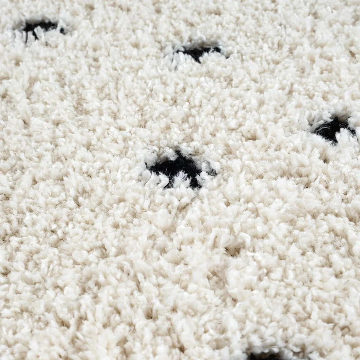 the carpet Bahar Shaggy elegancki designerski dywan do salonu, miękki i łatwy w pielęgnacji, z wysokim runem, w kolorze kremowym, 160 x 230 cm