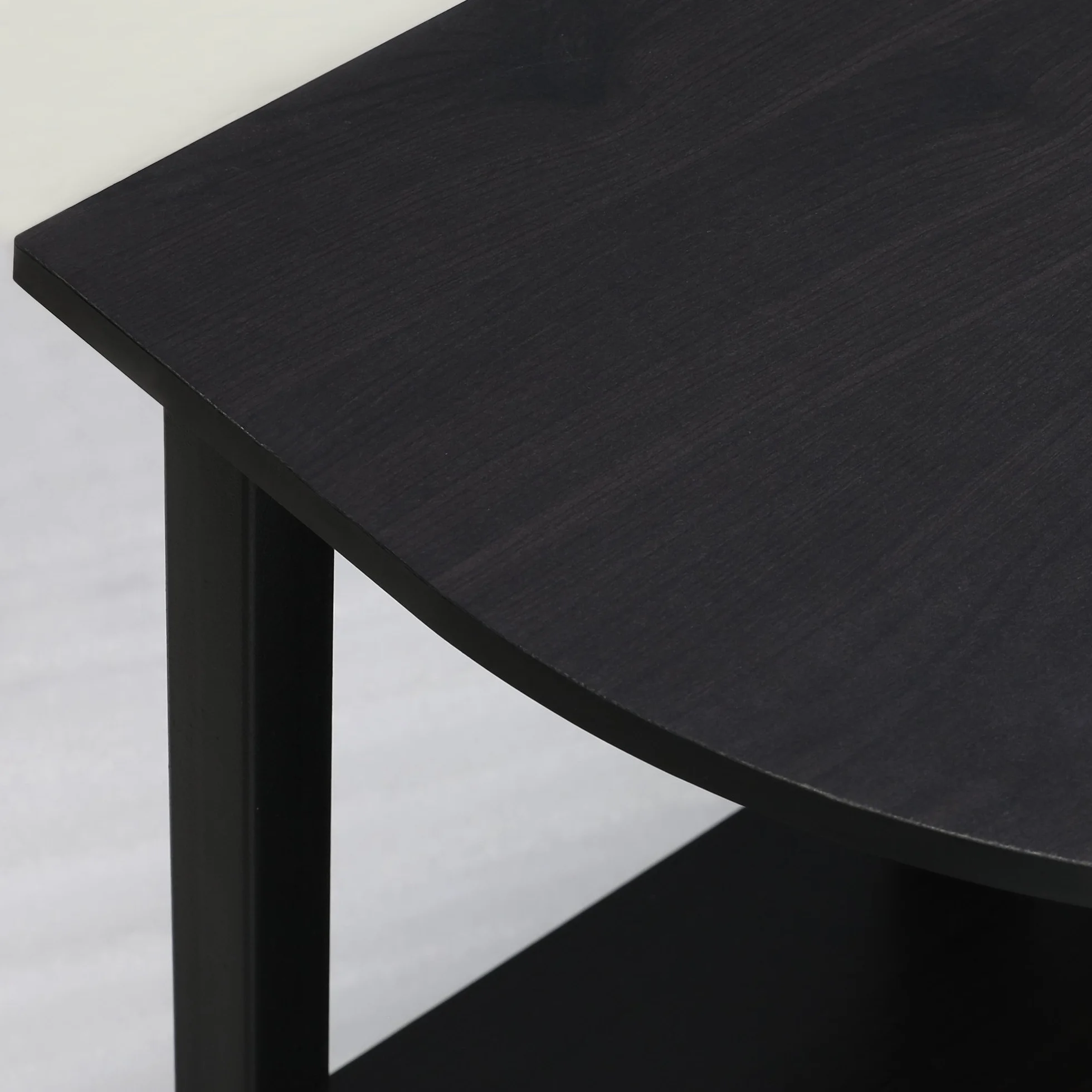 Furinno JAYA narożny stojak na telewizor, szafka pod telewizor, centrum rozrywki, espresso/czarny, 106,7 (szer.) x 57,4 (wys.) x 39,4 cm (gł.)