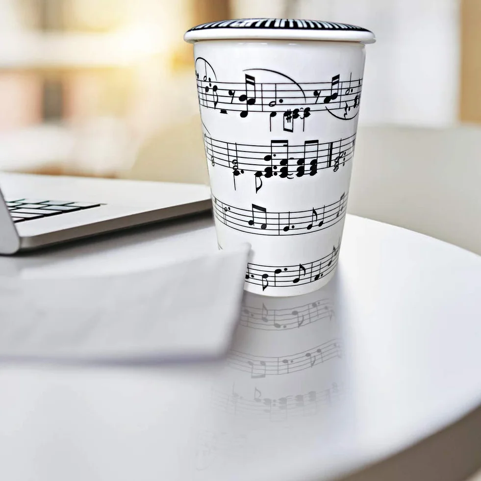 Kubek do kawy z nutą muzyczną 450 ml prezent dla miłośnika muzyki