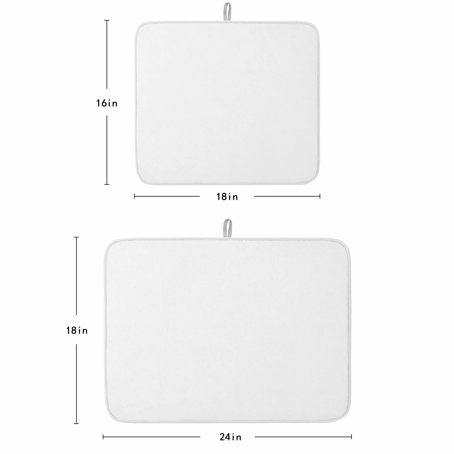 Zestaw mat do suszenia naczyń 45 x 61 cm – chłonne podkładki z mikrofibry do blatu kuchennego nowoczesny minimalistyczny design szybkoschnące butelki i rozwiązanie do suszenia naczyń, 2 szt