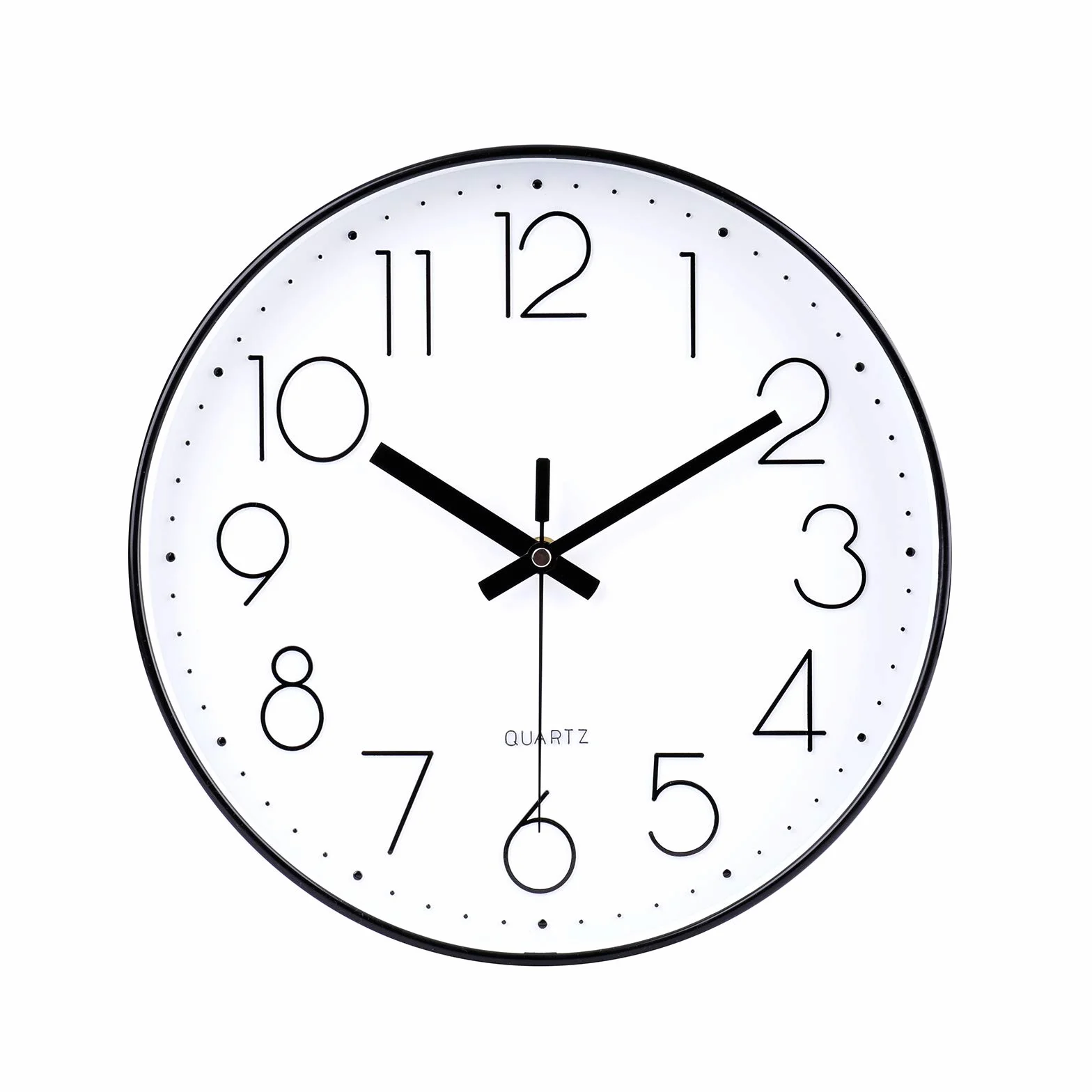 jomparis Nowoczesny kwarcowy, bezgłośny zegar ścienny, 20 cm, pełzający sekundnik bez tykania, analogowy zegar ścienny, dekoracja do salonu, pokoju dziecięcego, kuchni, biura, sypialni (czarny)