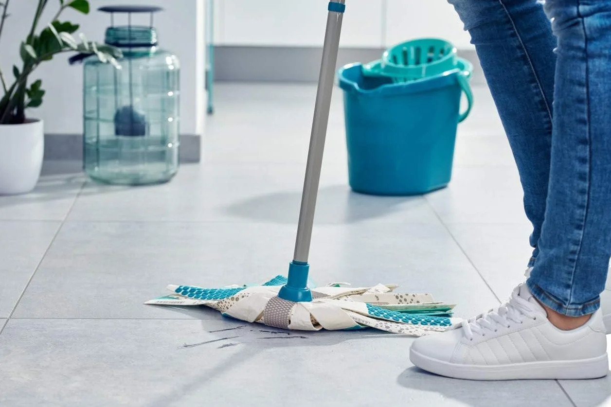 Leifheit Zapasowa głowica Power Mop 3 w 1, specjalna wiskoza i mikrofibra do uporczywych plam na płytkach i podłogach kamiennych, chłonna wiskoza, wysokie wchłanianie brudu dzięki mikrowłókien