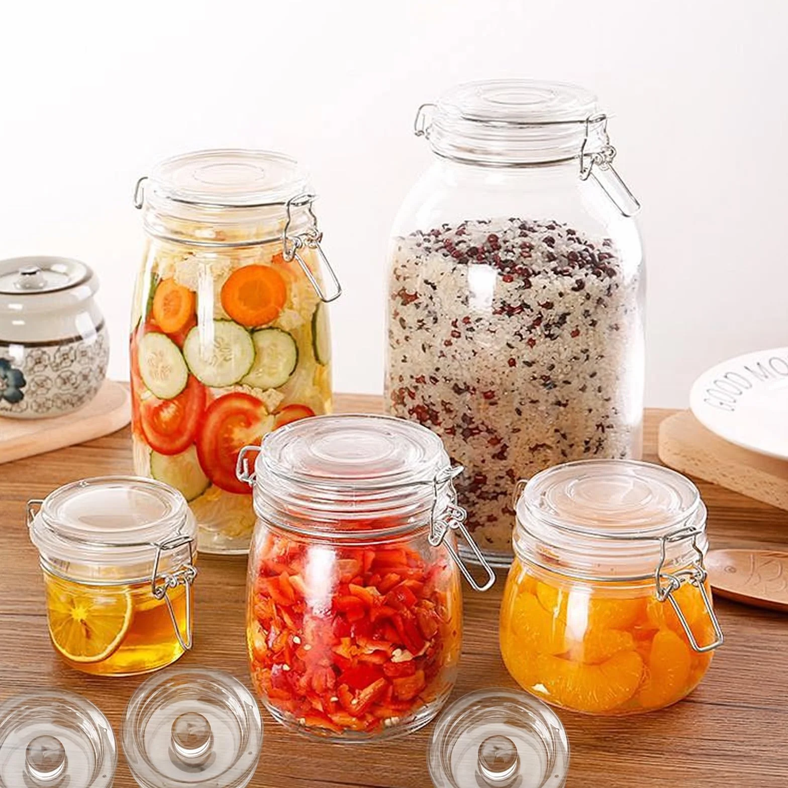 4 sztuki Szklane obciążniki do fermentacji (⌀7 cm) Ciężarki Fermentacyjne Szkła do Fermentacji do kapusty, kamienie obciążające kimchi kefiru
