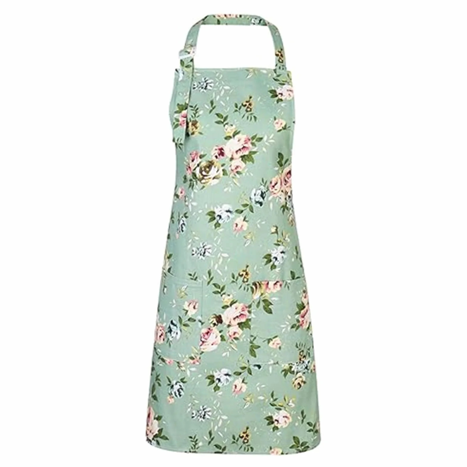 Apron Women bawełniany len, fartuch ogrodowy, z nadrukiem, regulowany fartuch kuchenny, wodoodporny i odporny na olej, fartuch malarski dla dorosłych, do kuchni, jadalni, ogrodu, kawiarni