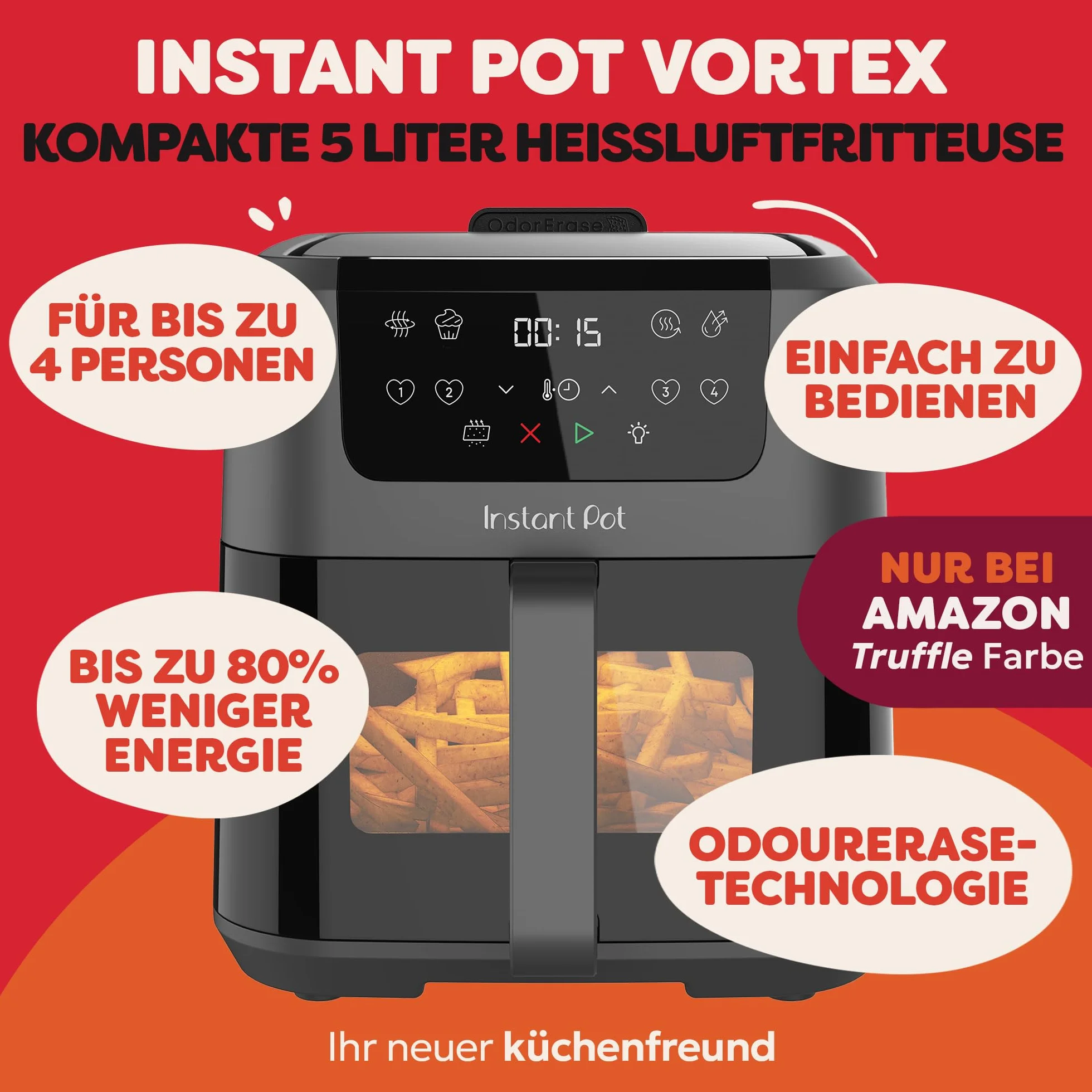 Instant Pot Vortex Compact Truffle frytkownica na gorące powietrze 5 l 4 w 1