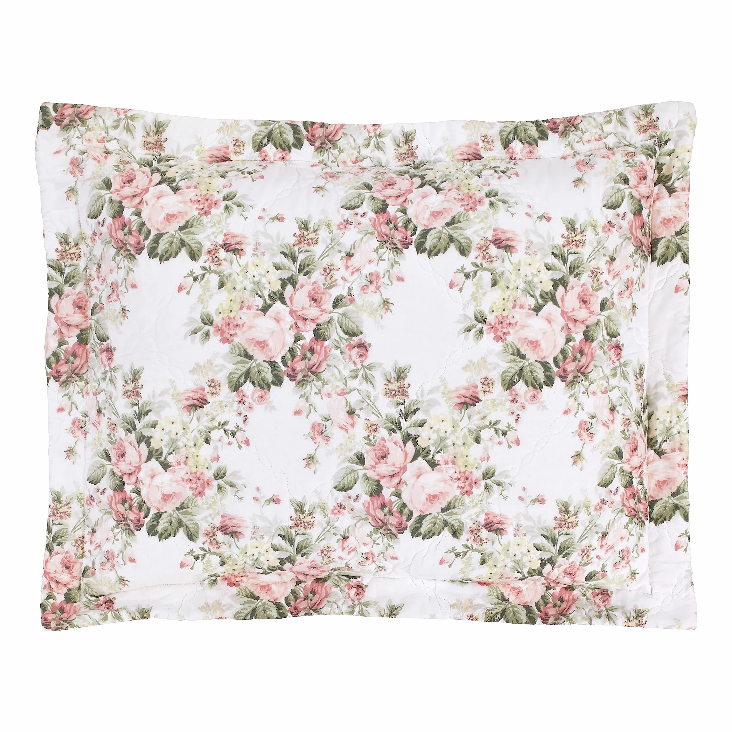 Laura Ashley Bawełniany dwustronny zestaw pościeli, całoroczny wystrój domu domku, Joyce różowy/biały, podwójny