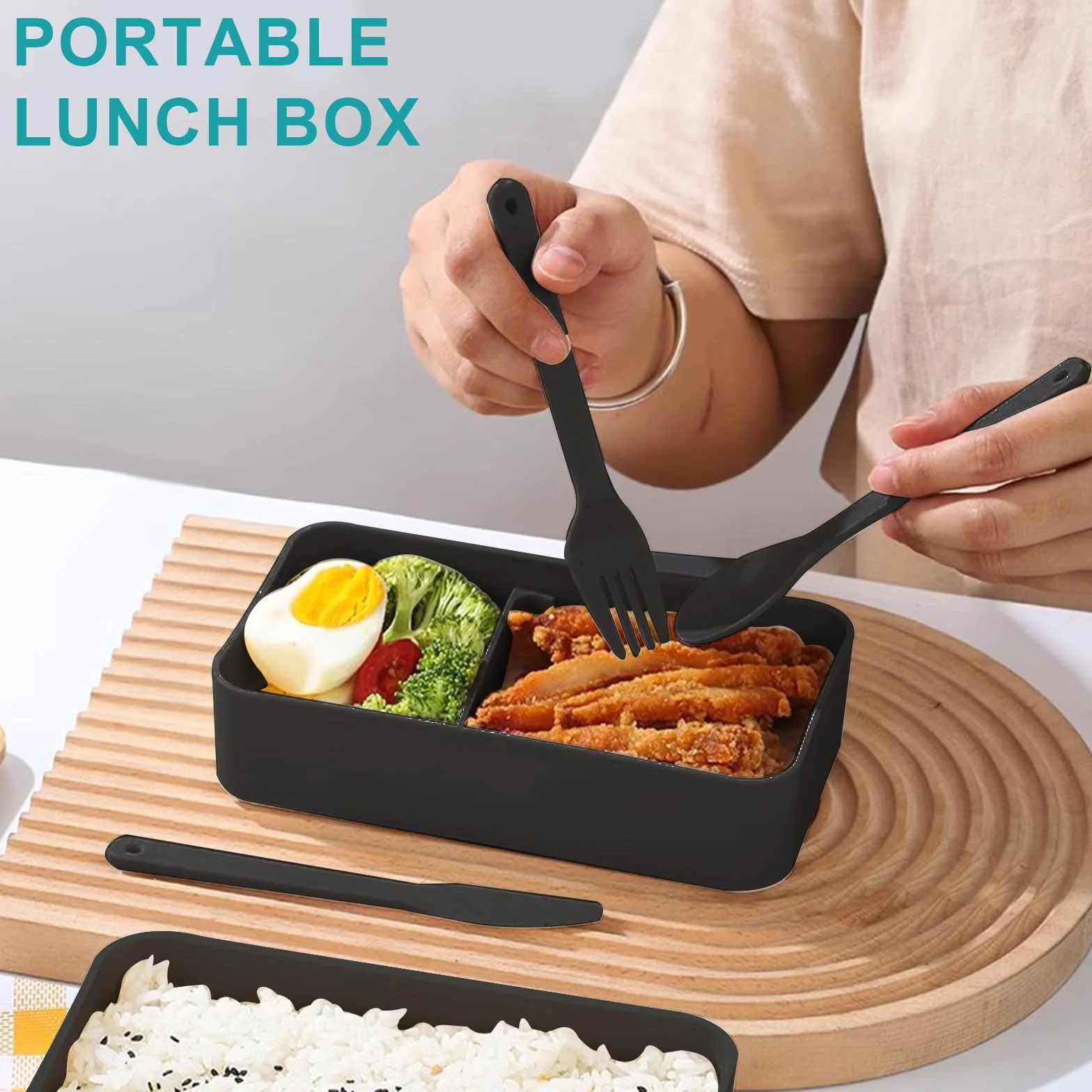 Pudełko na lunch bento pudełko śniadaniowe pudełko na przekąski pakiet dzielnik japoński styl pudełko na lunch z łyżką