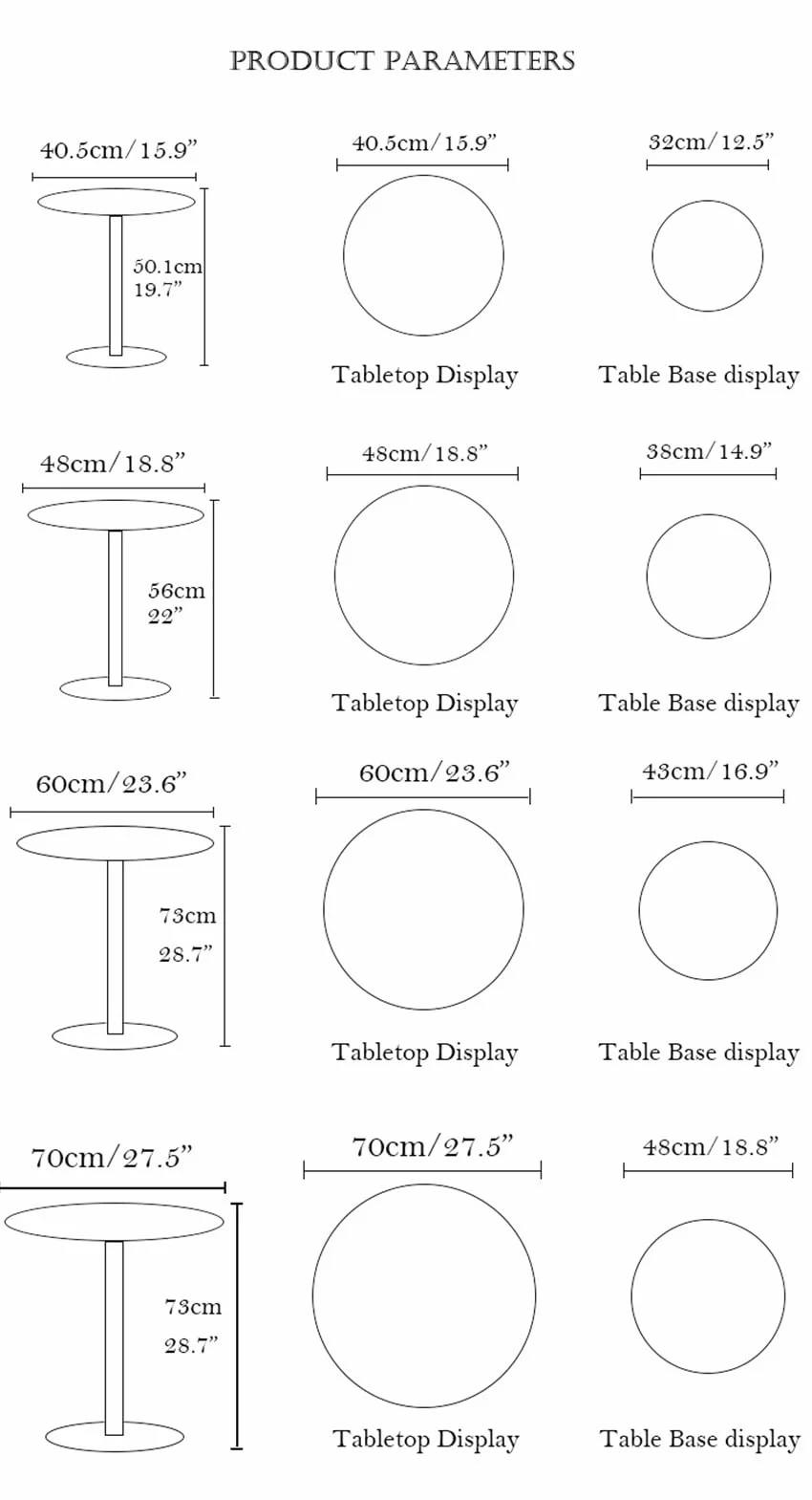 Nowoczesny matowy okrągły stolik pomocniczy metalowy żelazny stolik końcowy do salonu sypialni biura - stylowa szara szafka nocna 48 cm (18,8") stolik kawowy meble