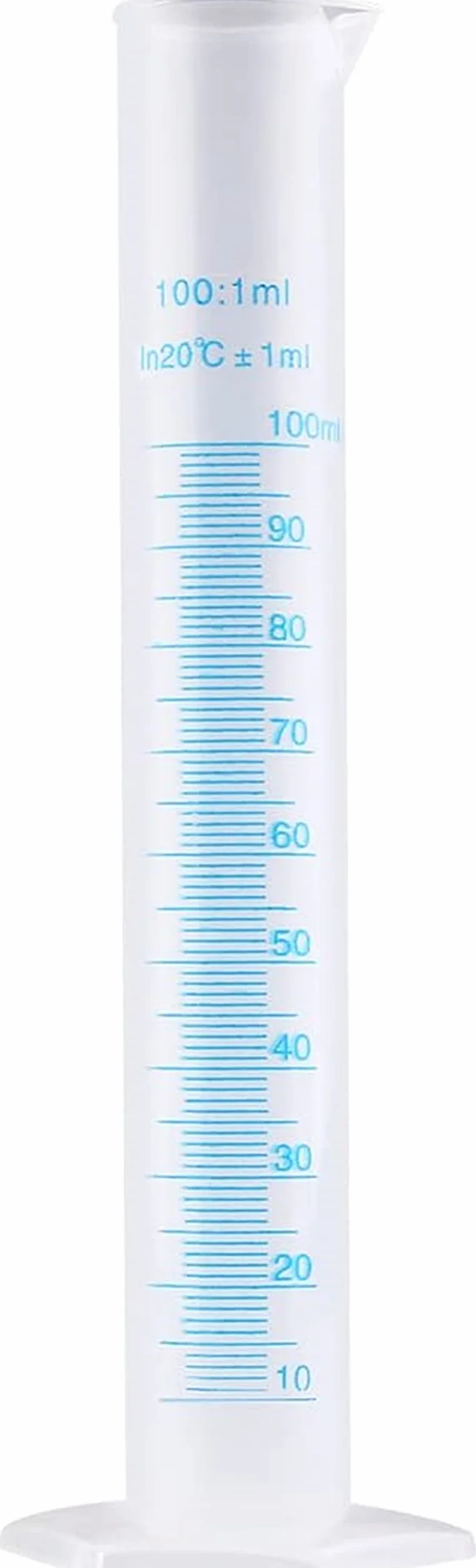 LATRAT Cylinder pomiarowy z tworzywa sztucznego, przezroczysty, 100 ml, tworzywo sztuczne (100 ml)
