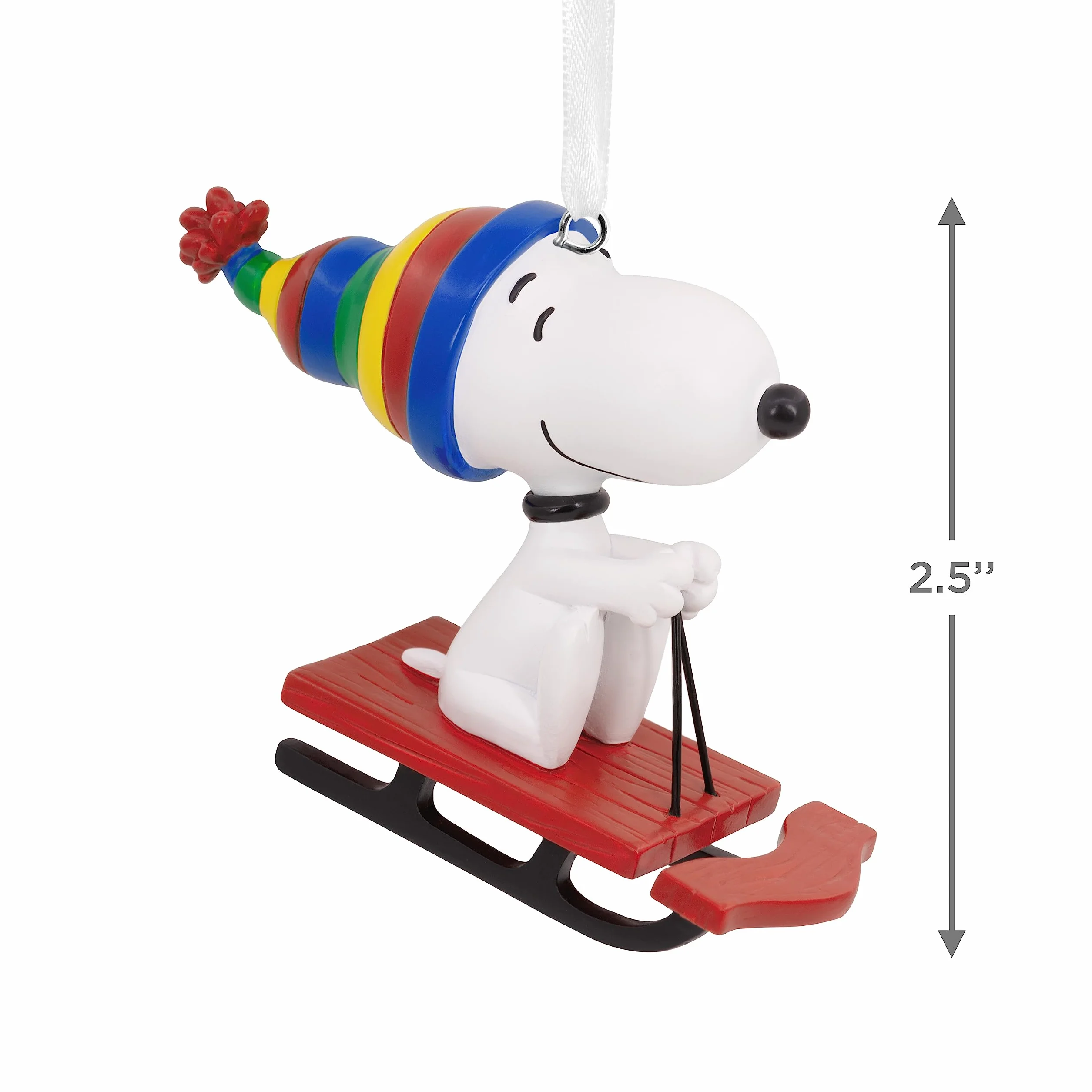 Hallmark Kolekcjonerskie orzeszki ziemne Snoopy na sankach, dekoracja Snoopy, świąteczna wisząca ozdoba, prezenty na Boże Narodzenie, komiksy z orzeszkami ziemnymi