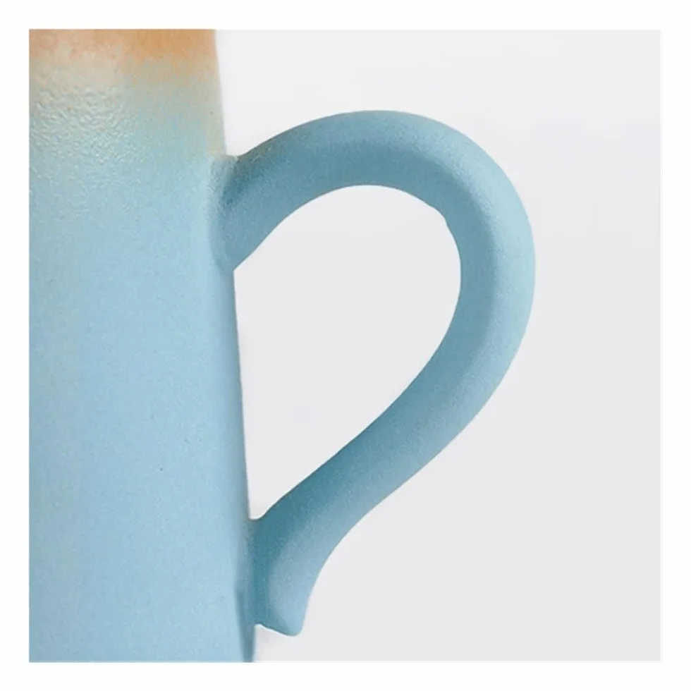 Ceramiczny kubek do kawy Zestaw kubków do kawy Mirror Lake Blue, 1 sztuka, matowa ceramika, pojemność 11,16 uncji, mleka biurowego Filiżanki kawy